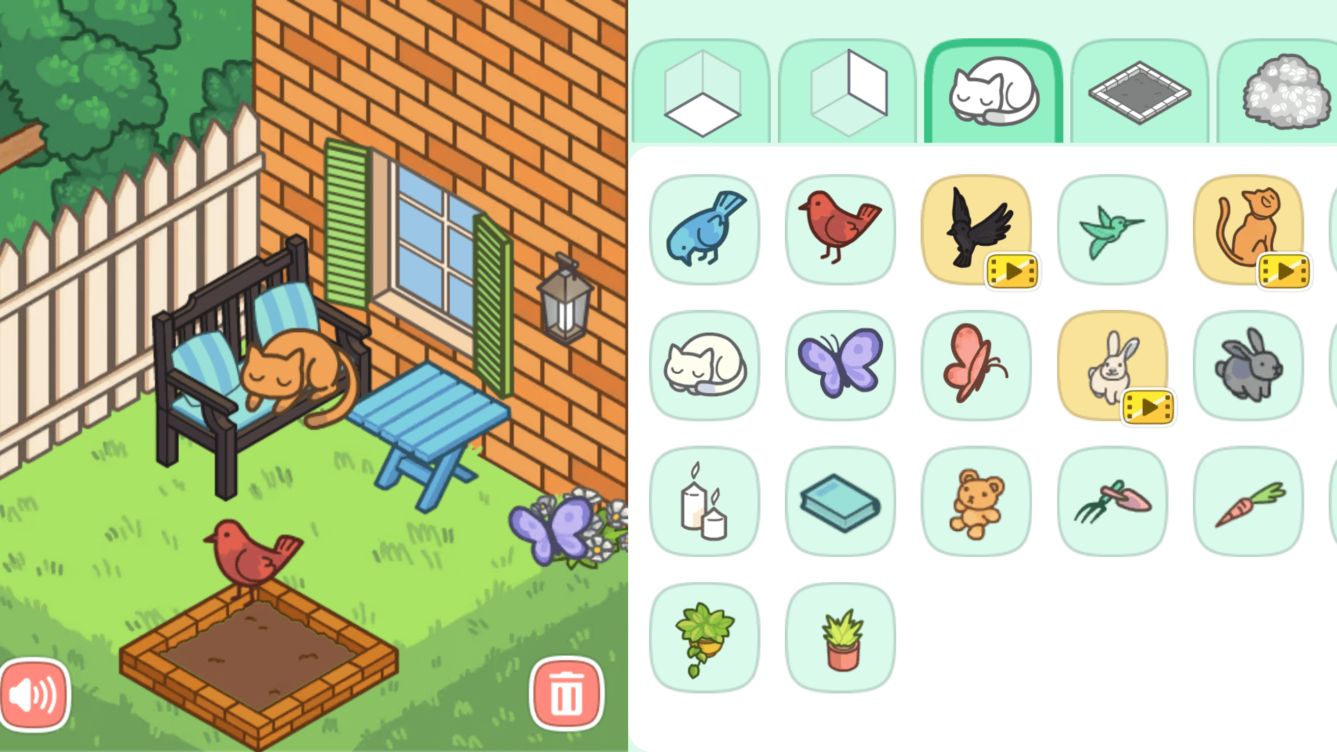 Cozy Garden Design main menu with start button and serene garden background3