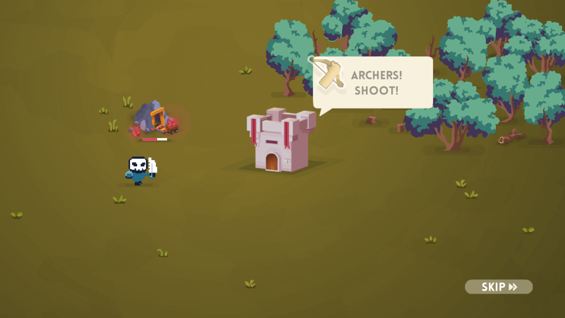 Day of the Meat: Castle main menu with pixel-art design and start button
