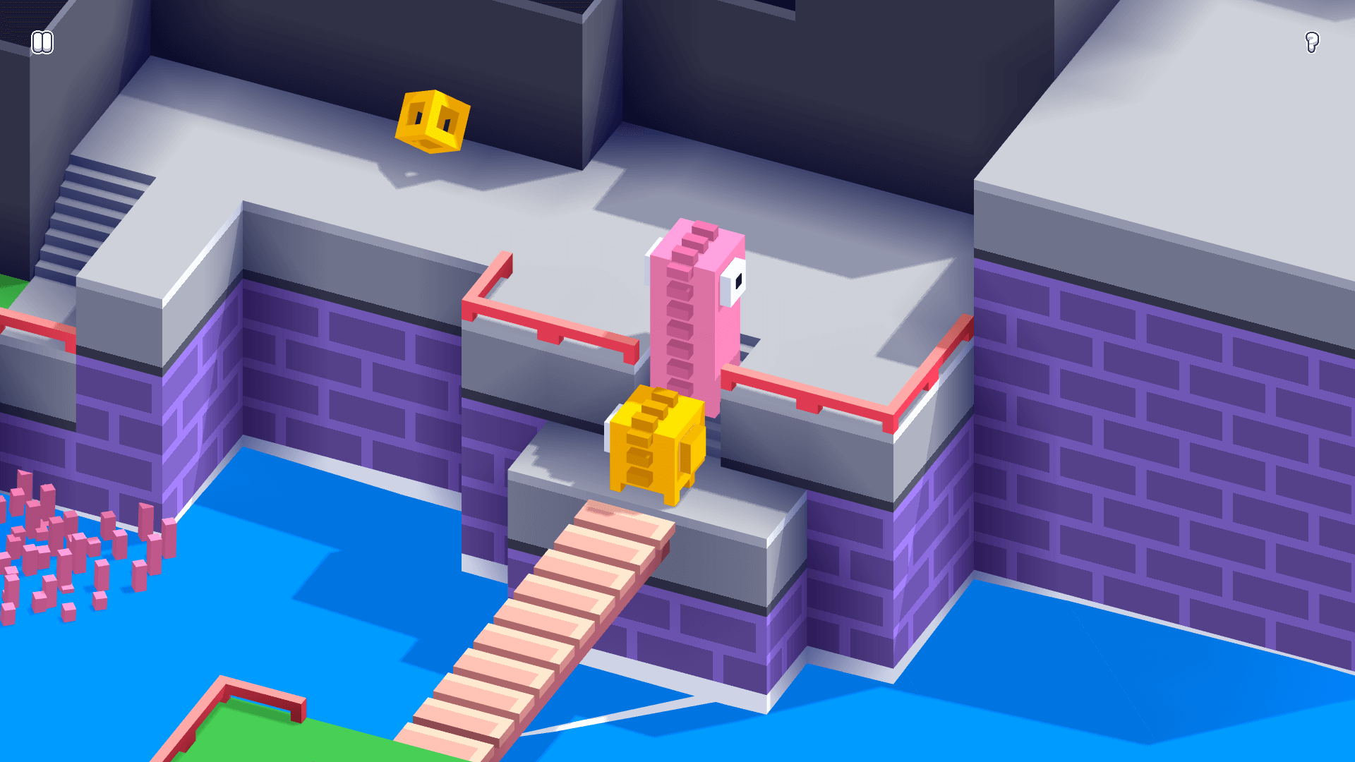 Two cartoon dinosaurs working together to solve a puzzle in Dino Bros1