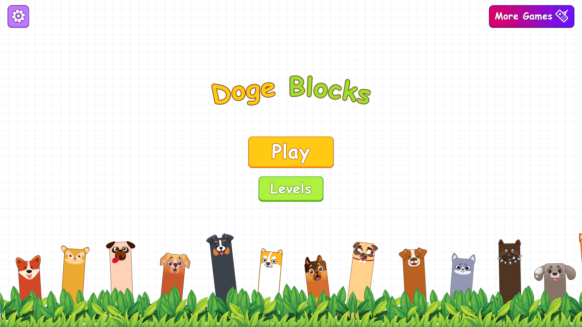 Image showing a completed Doge Blocks level with colorful dog blocks4