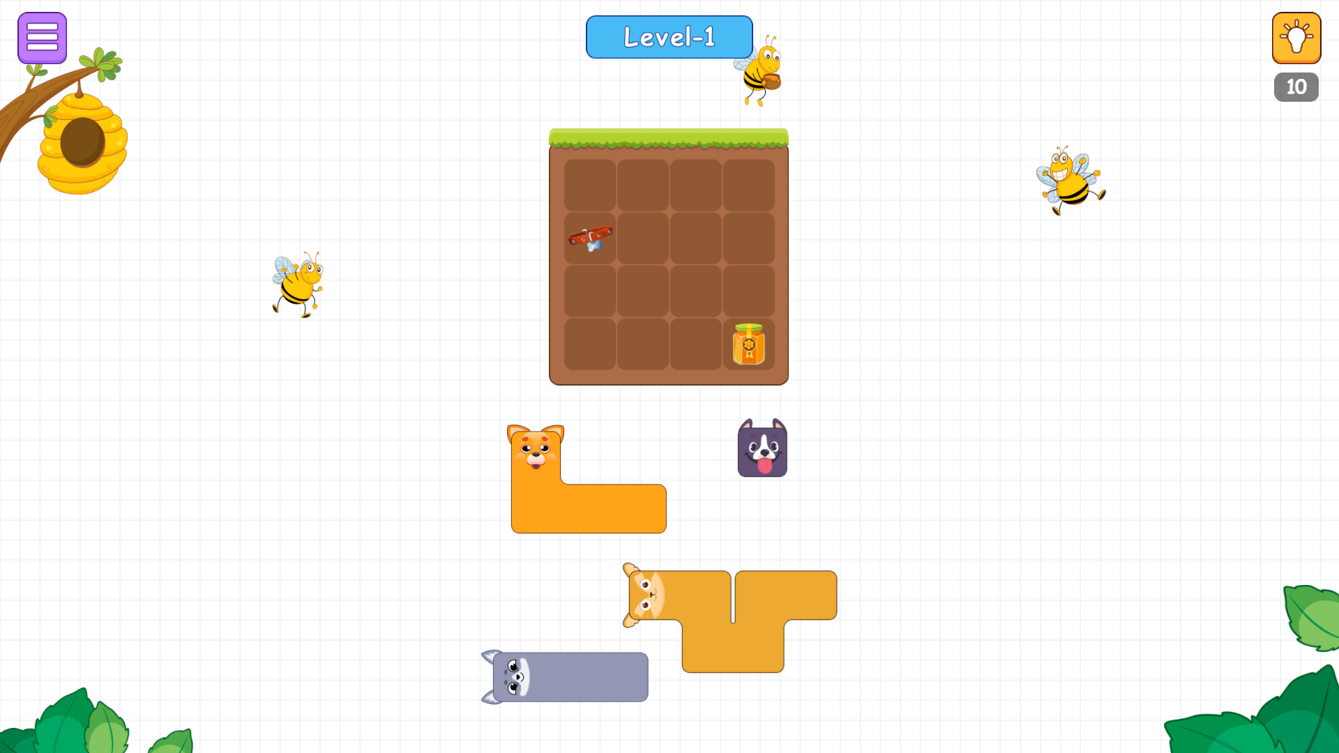 Image showing a completed Doge Blocks level with colorful dog blocks2