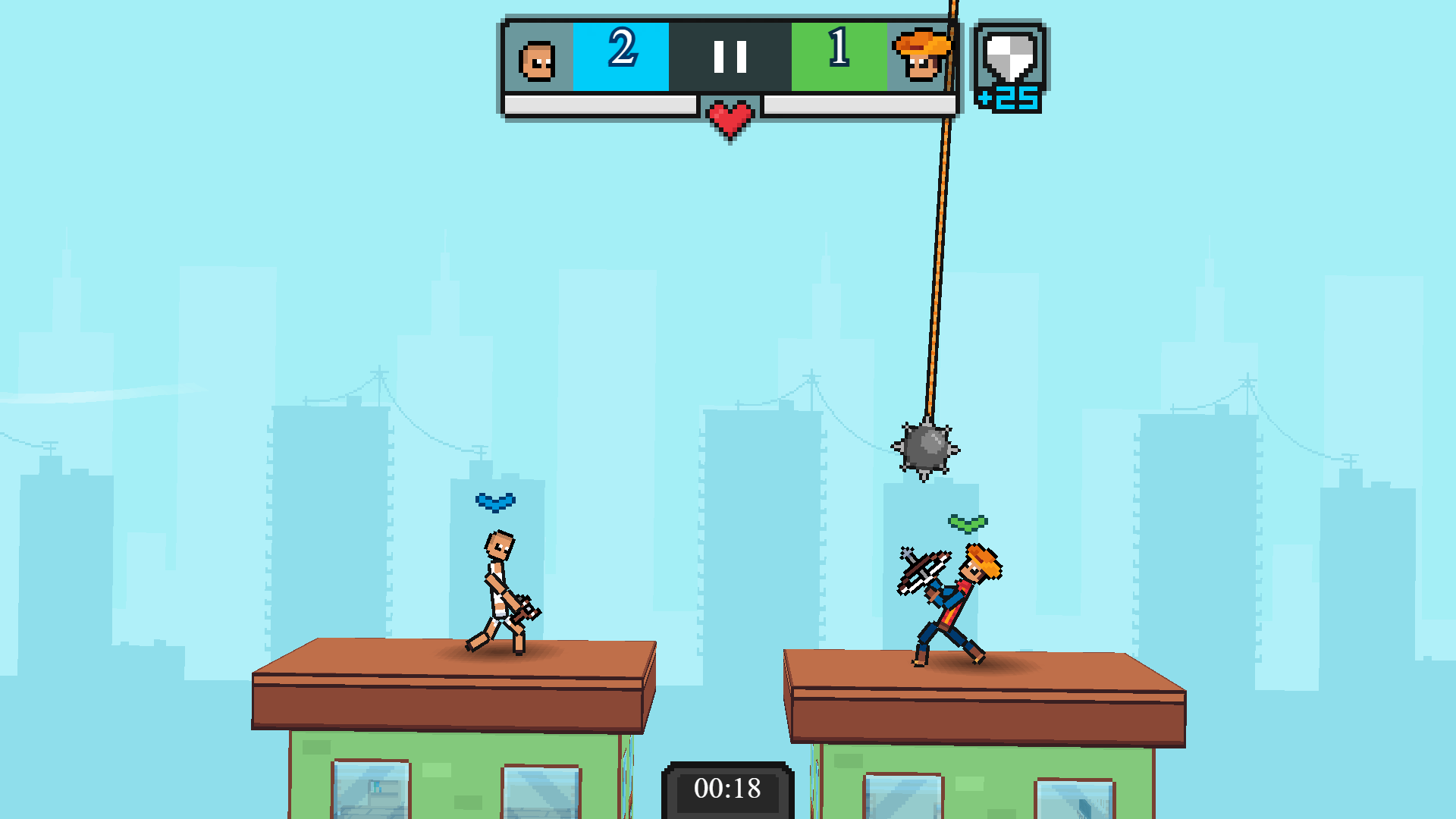 Duel of Chance 2-player mode with physics-based combat