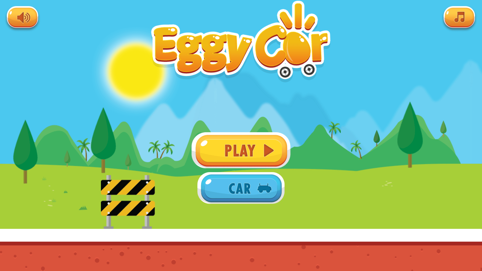 Player driving carefully over bumpy hills while balancing an egg in Eggy Car2