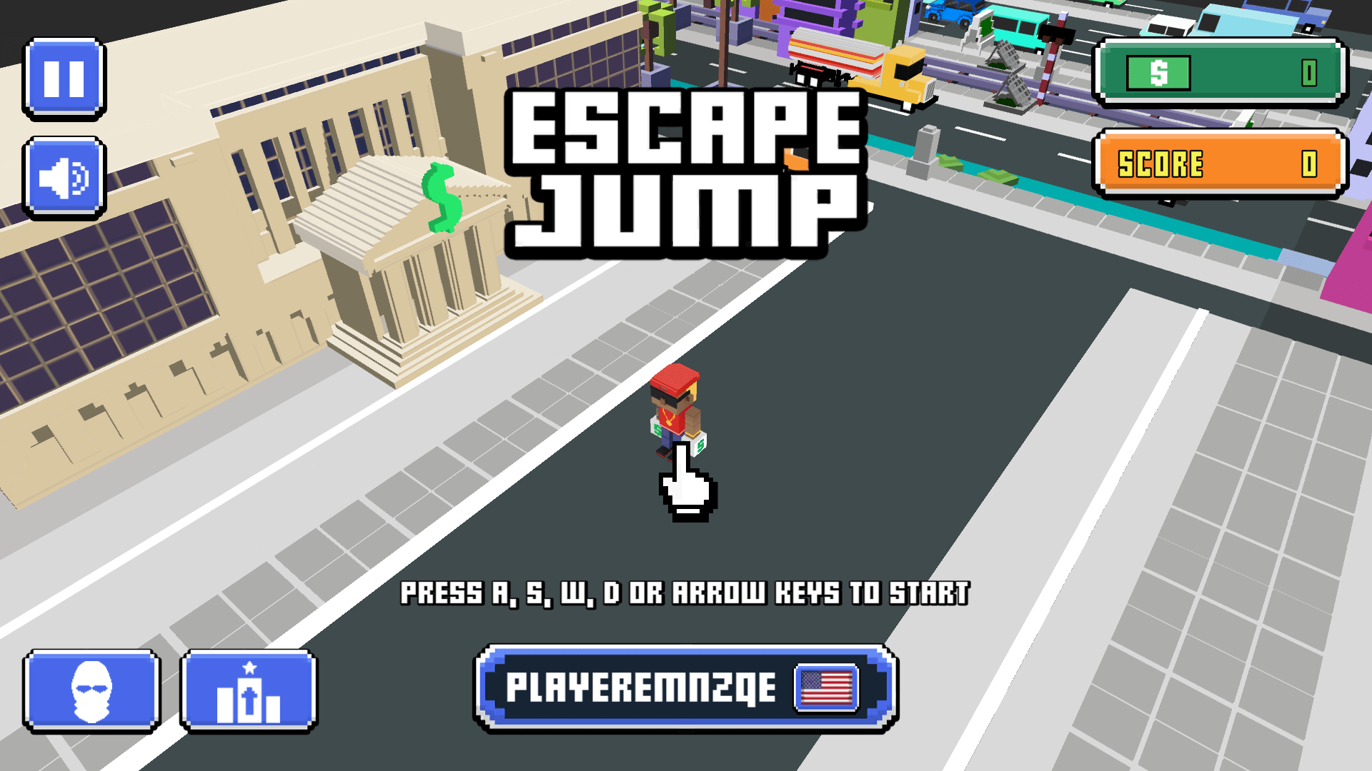 Escape Jump gameplay showing a character leaping between platforms to avoid rising lava4