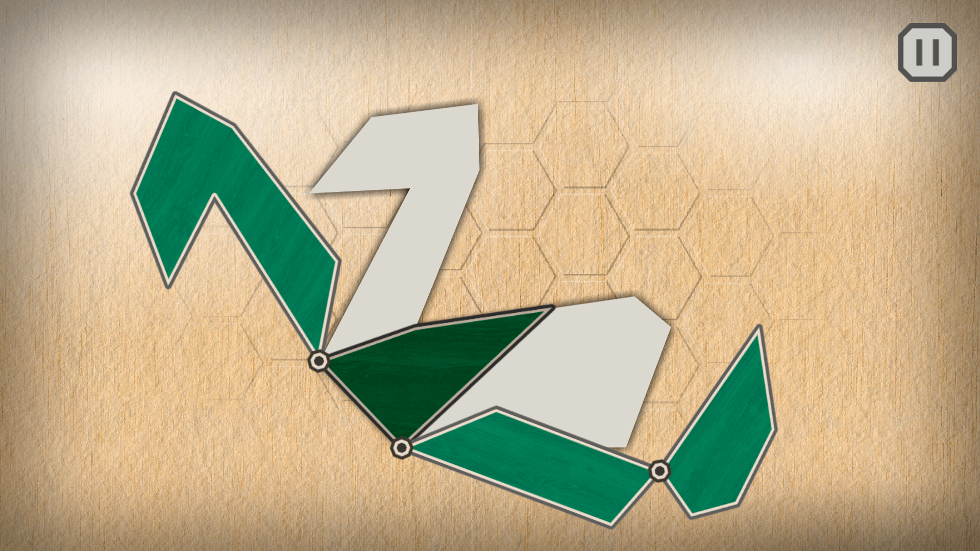 Origami-style animal being completed in Shape Fold Animals puzzle game