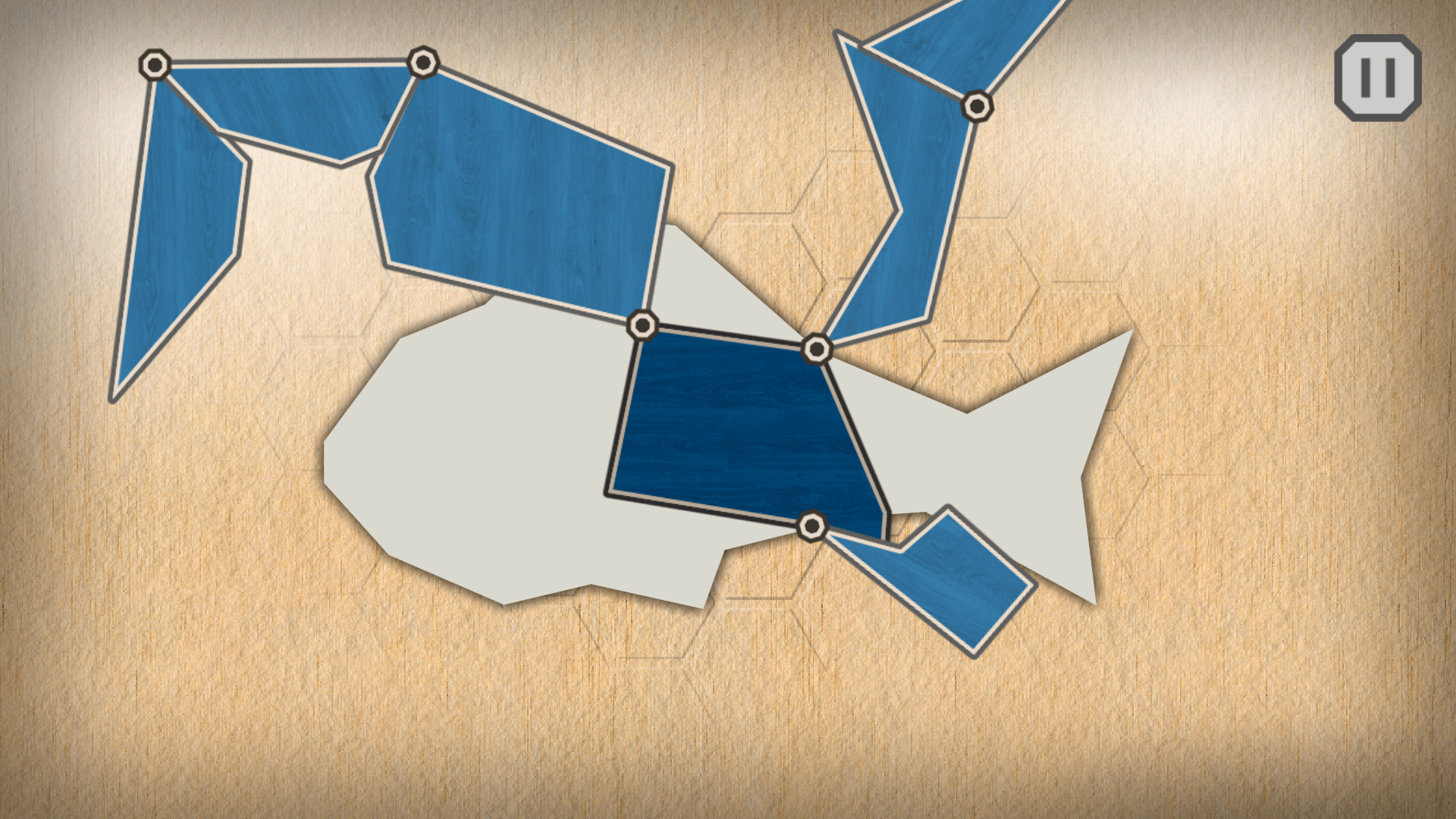 Shape Fold Animals game showing level with geometric animal pieces
