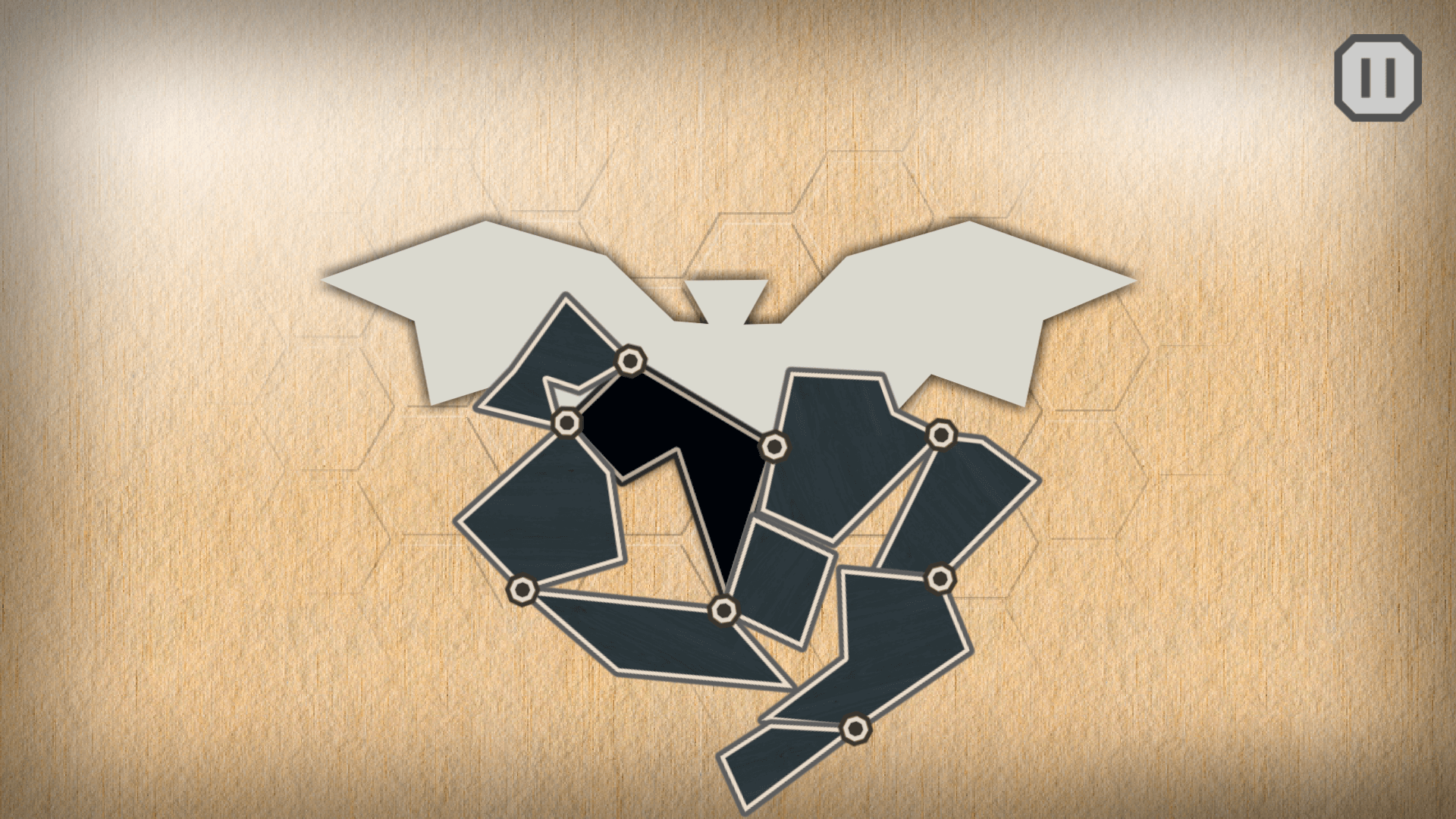 Relaxing puzzle interface of Shape Fold Animals on desktop
