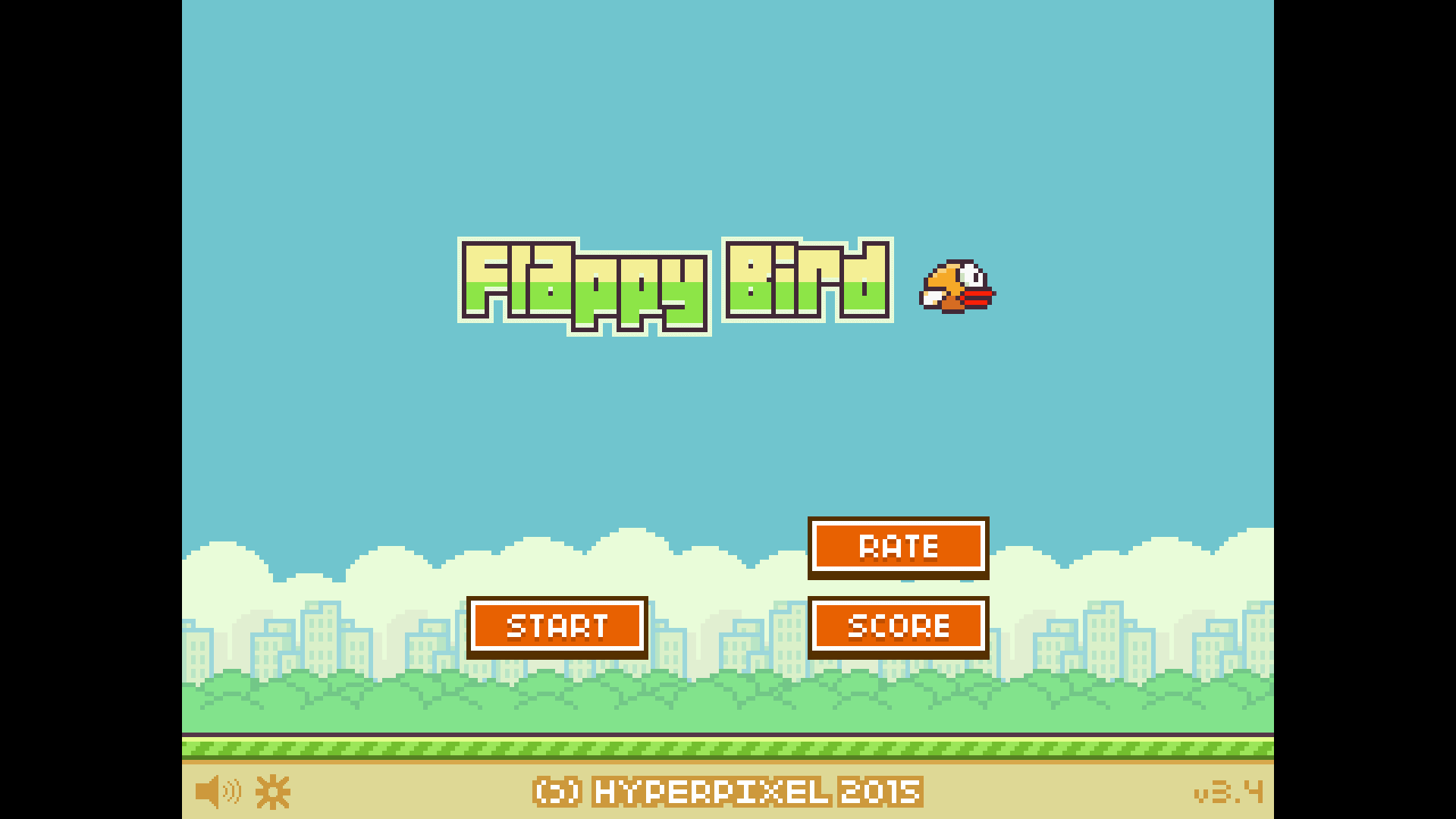 Flappy Bird flying between green pipes in classic arcade gameplay2