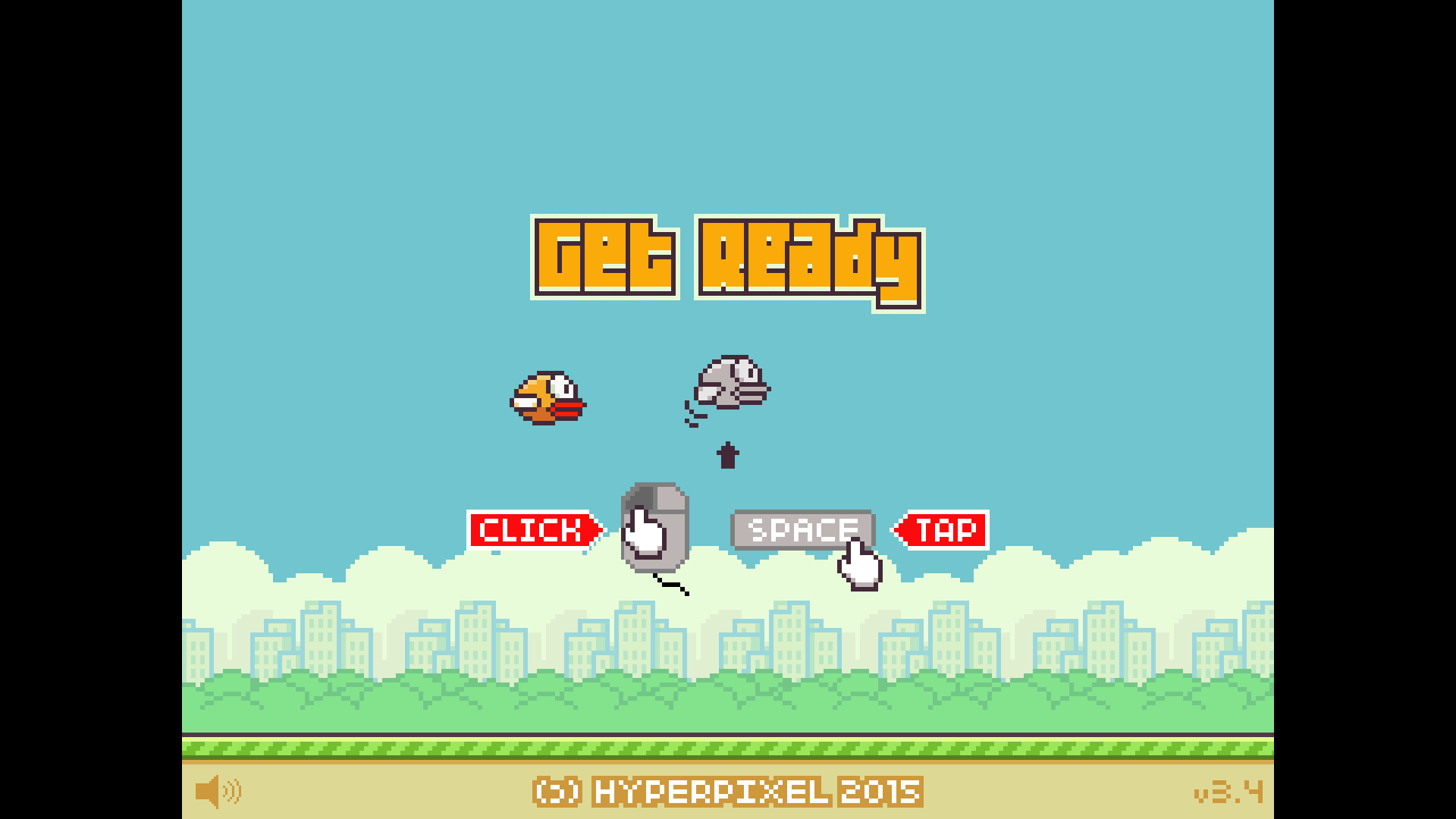 Flappy Bird flying between green pipes in classic arcade gameplay2