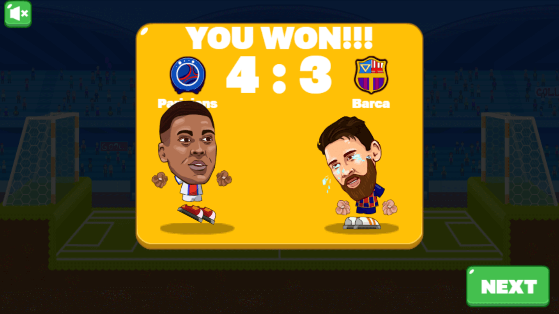 Football Legend character celebrating after scoring a winning goal