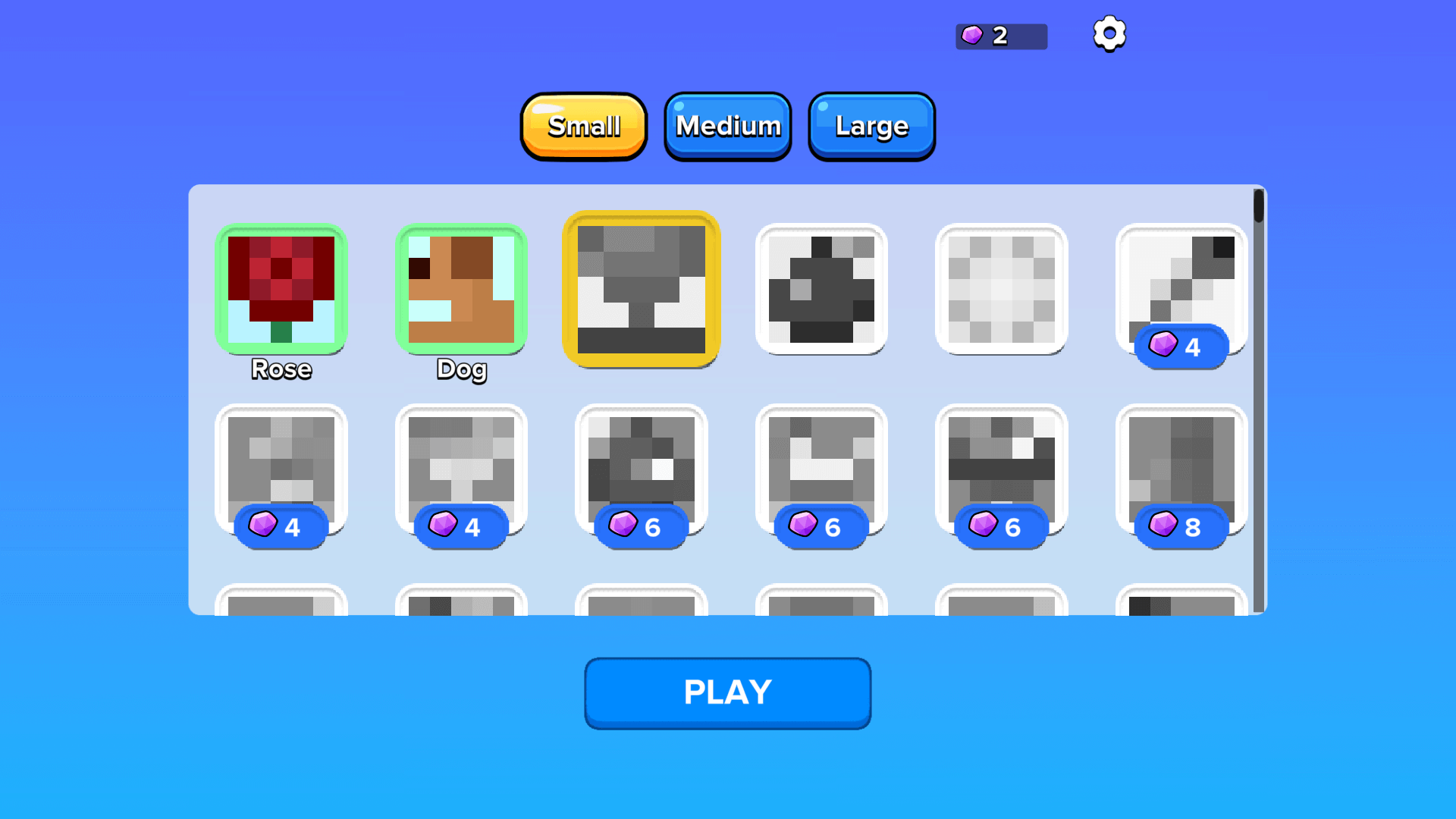 Victory screen after completing a grid puzzle