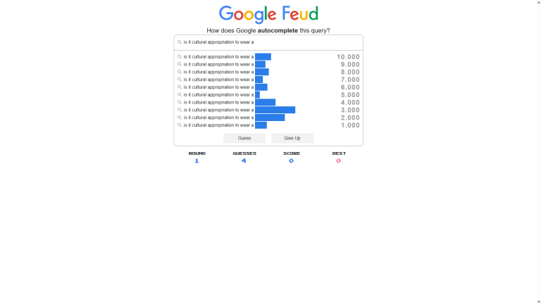 Autocomplete Game Google Feud – Guess What The Internet Is Thinking!