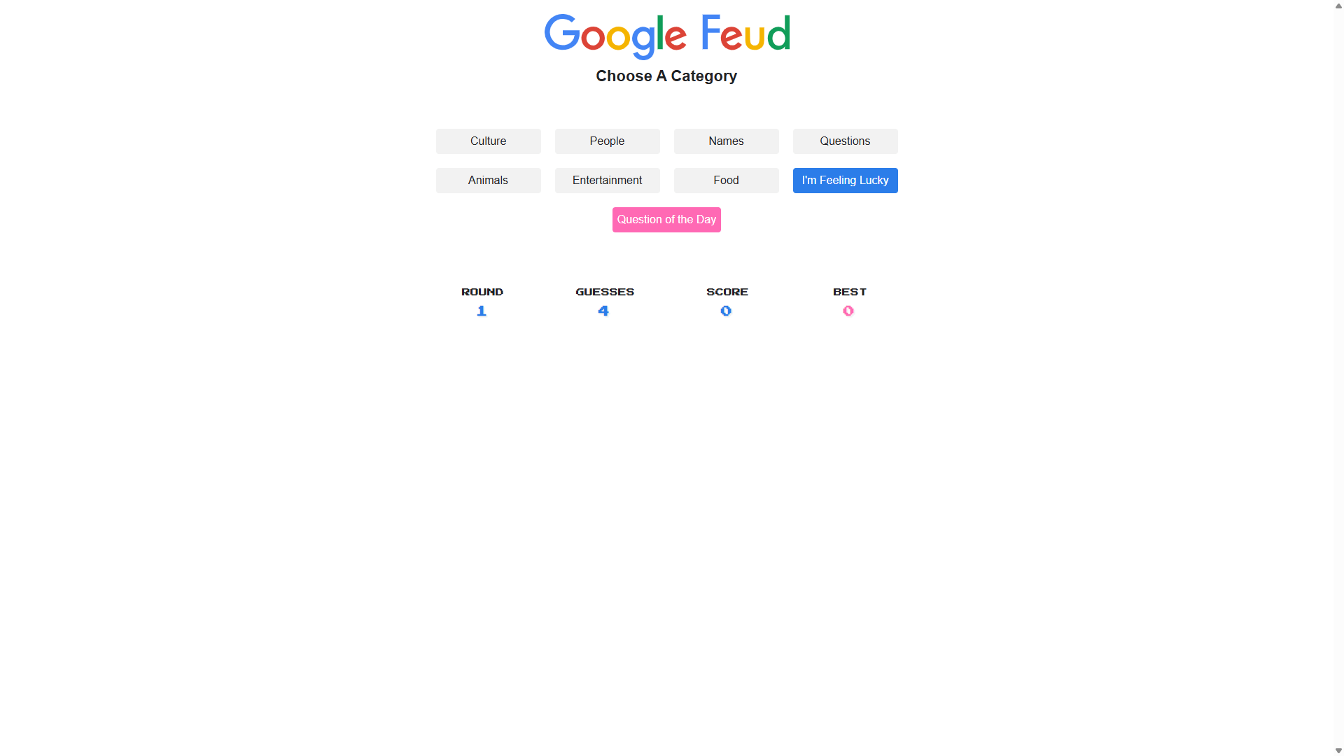 Google Feud game interface showing autocomplete guessing challenge1