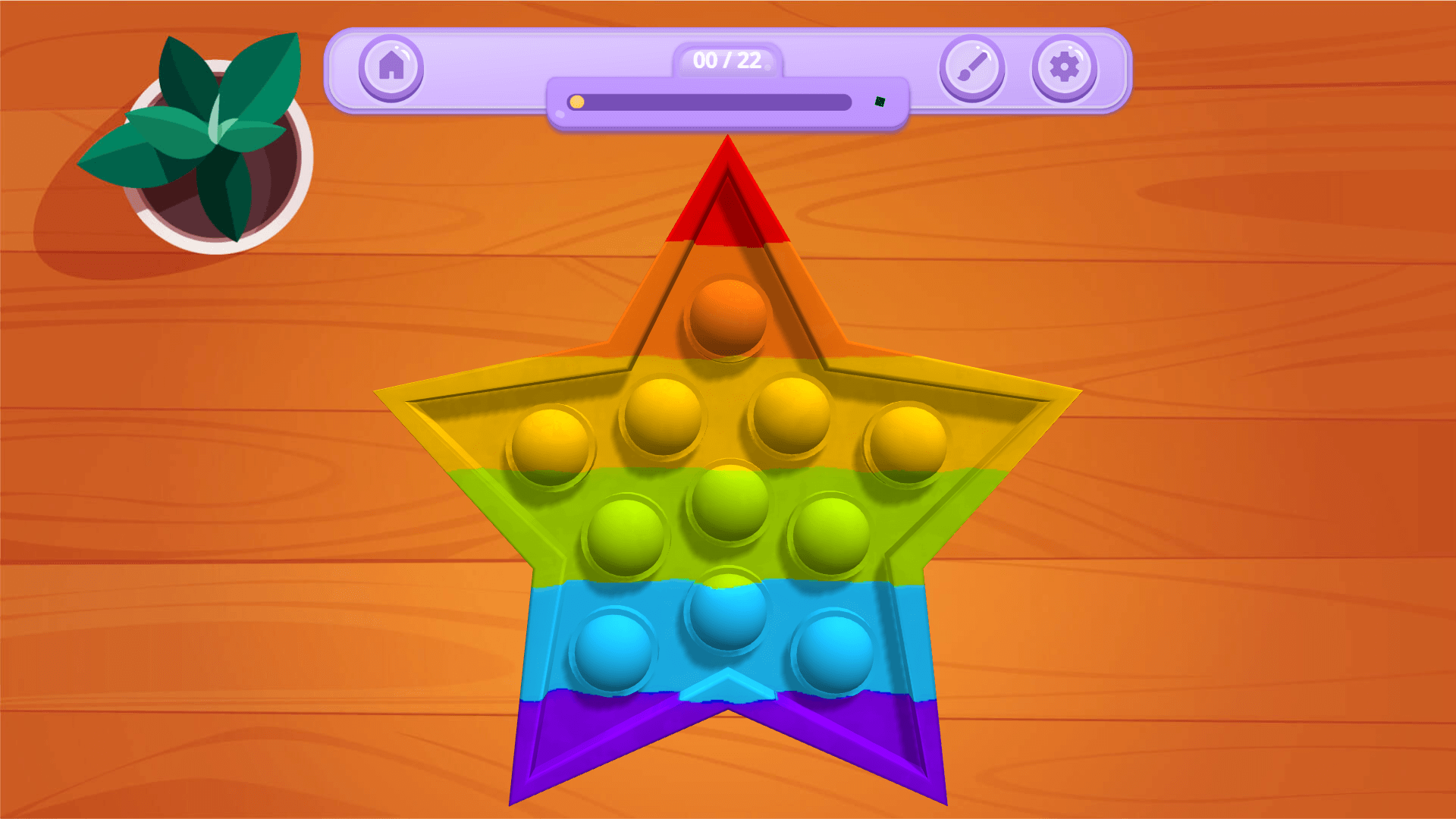 Colorful pop-it bubbles being popped in Hop & Pop It game