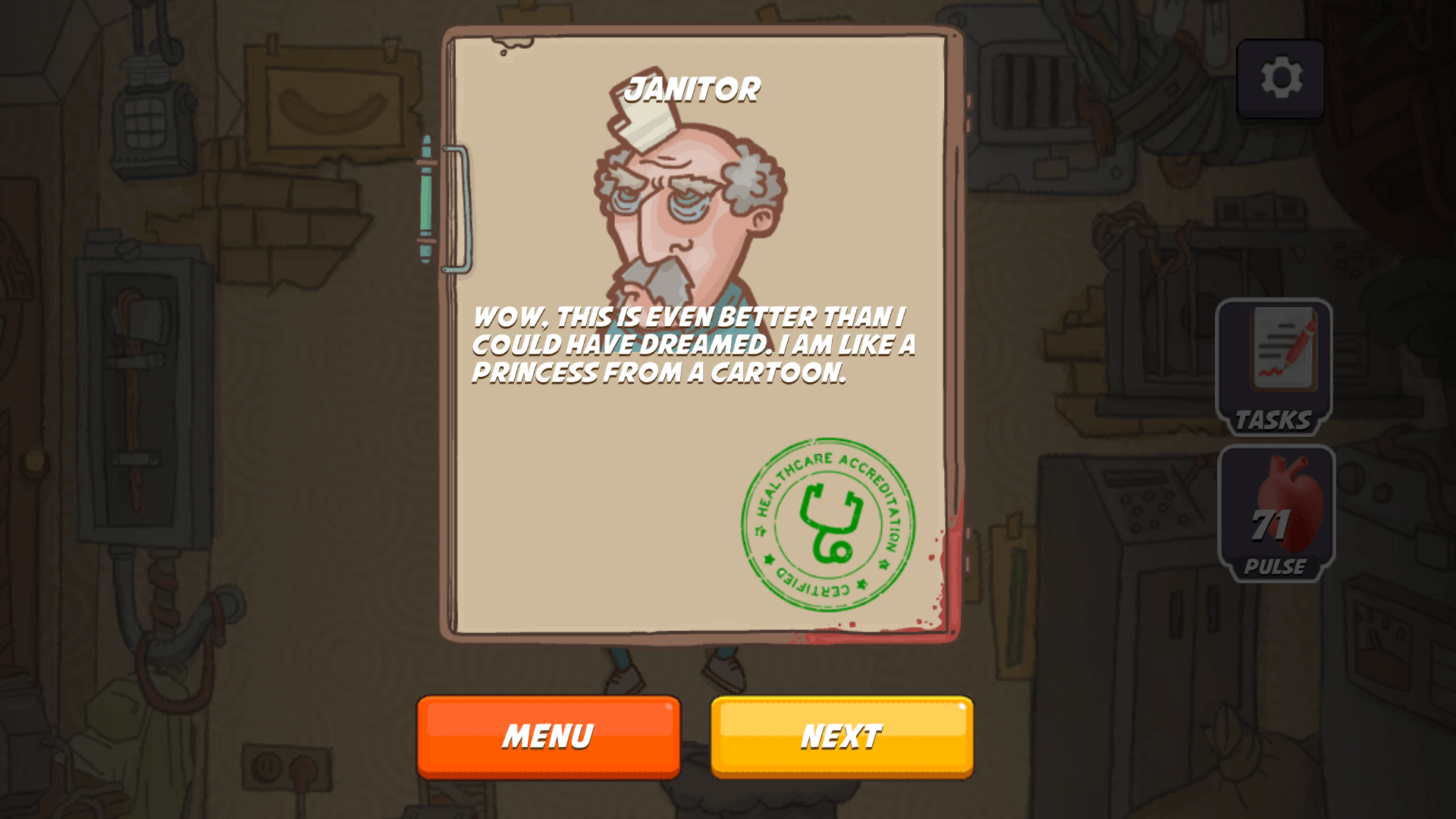 Doctor treating an injured basketball player in Hospital Stories game