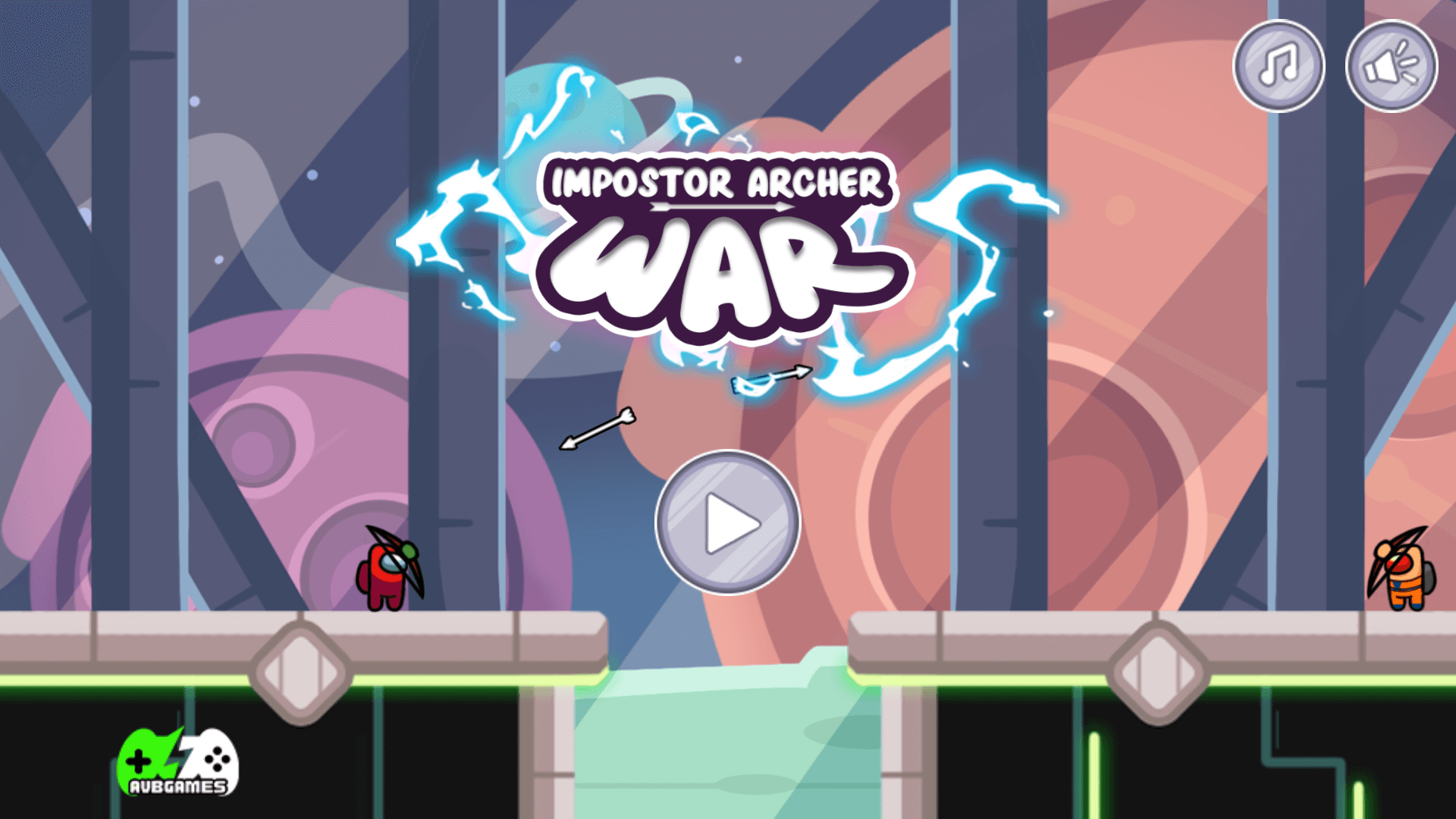 Two archers in a 2v1 Among Us-style battle in Impostor Archer War