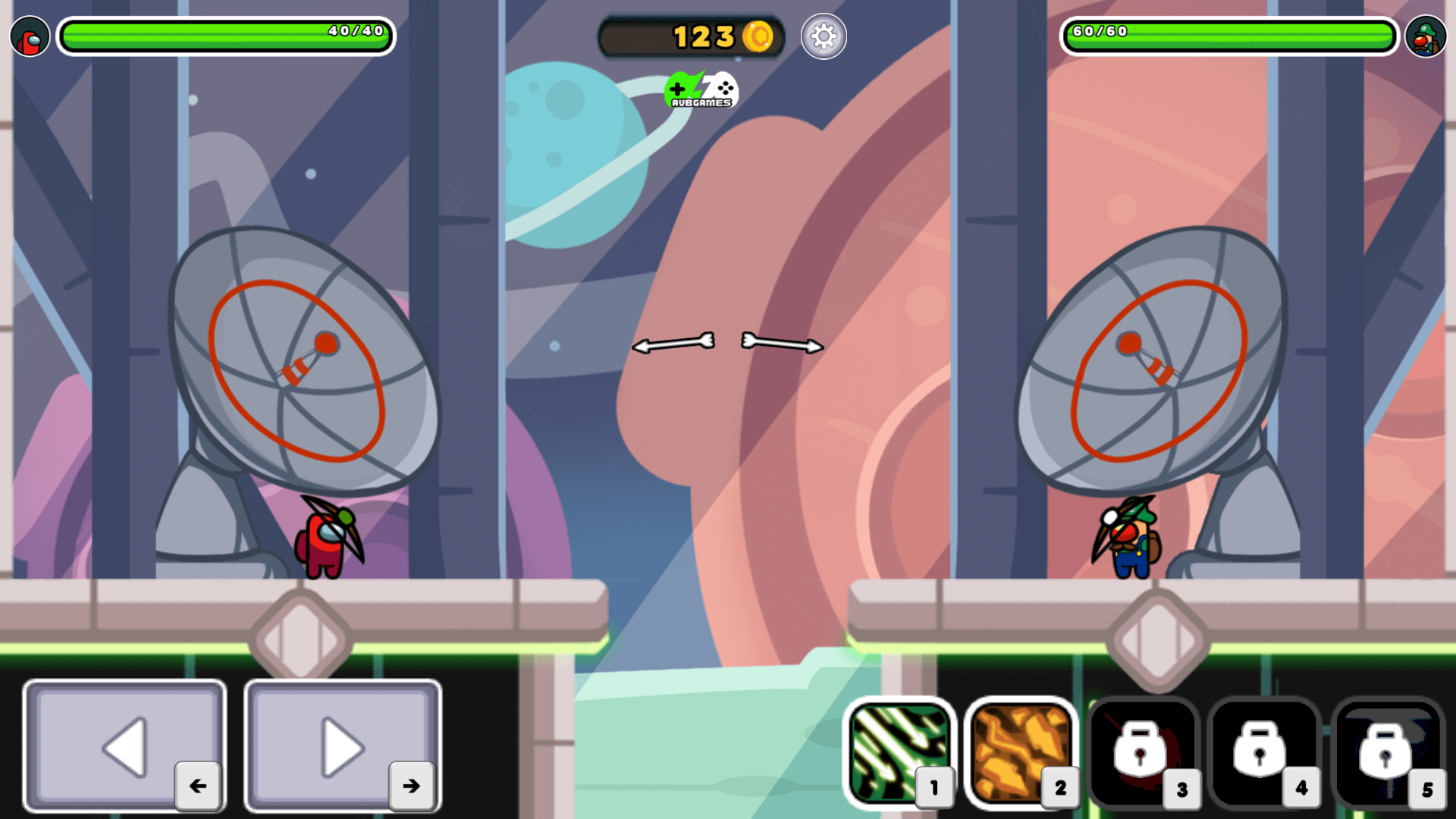 Impostor Archer War gameplay with famous characters like Mario and Sonic