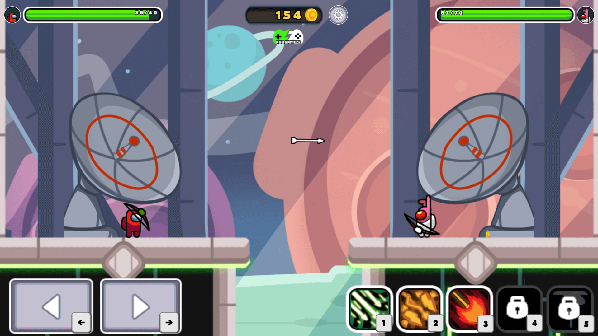Impostor archer aiming at enemy in fast-paced arrow battle