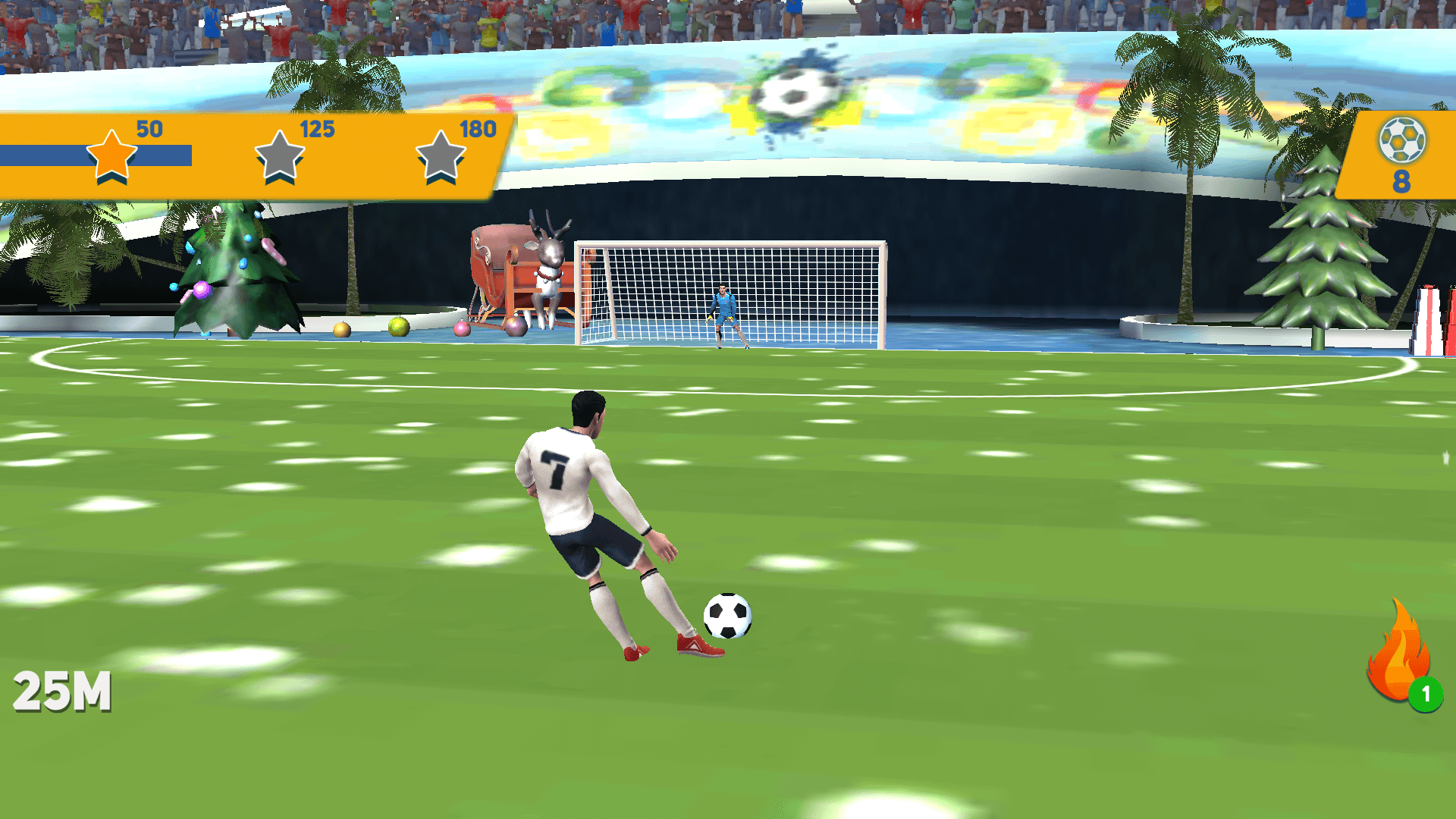 Player taking a shot in Indoor Soccer flick game1