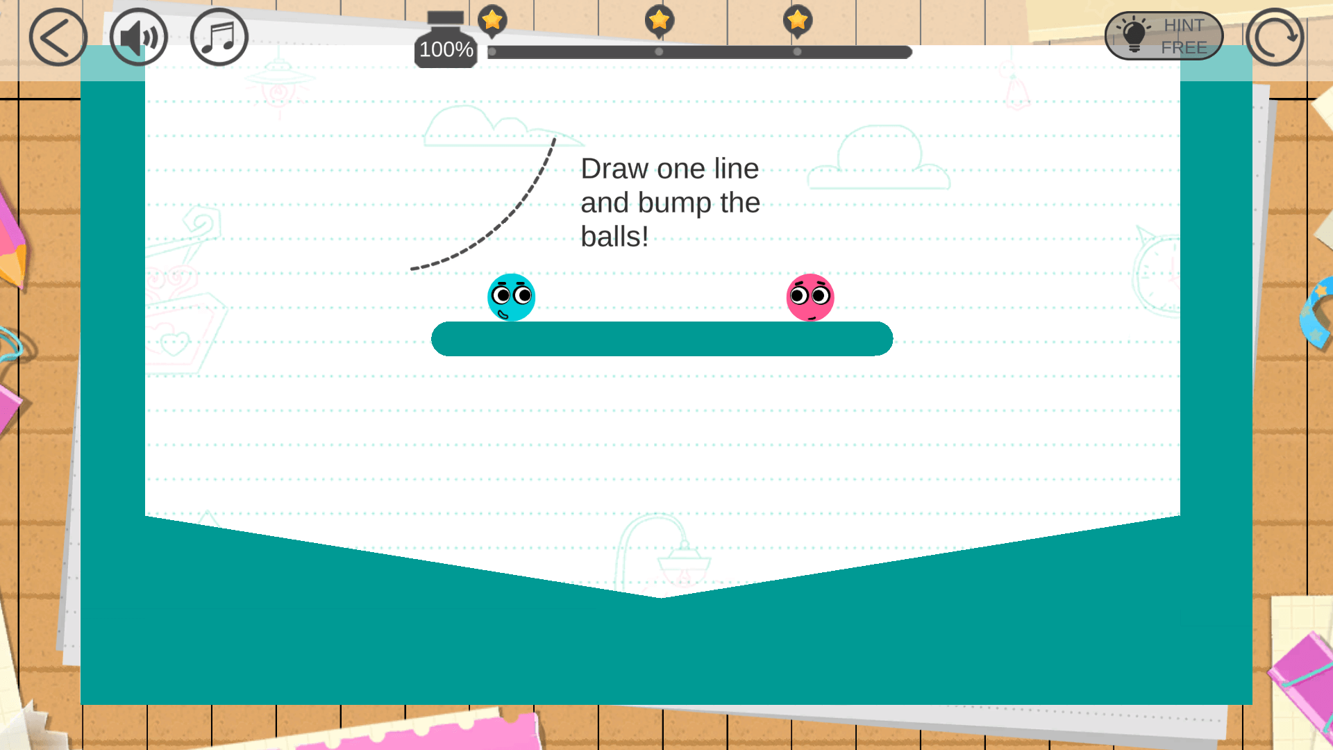 Player drawing lines to connect the love balls3