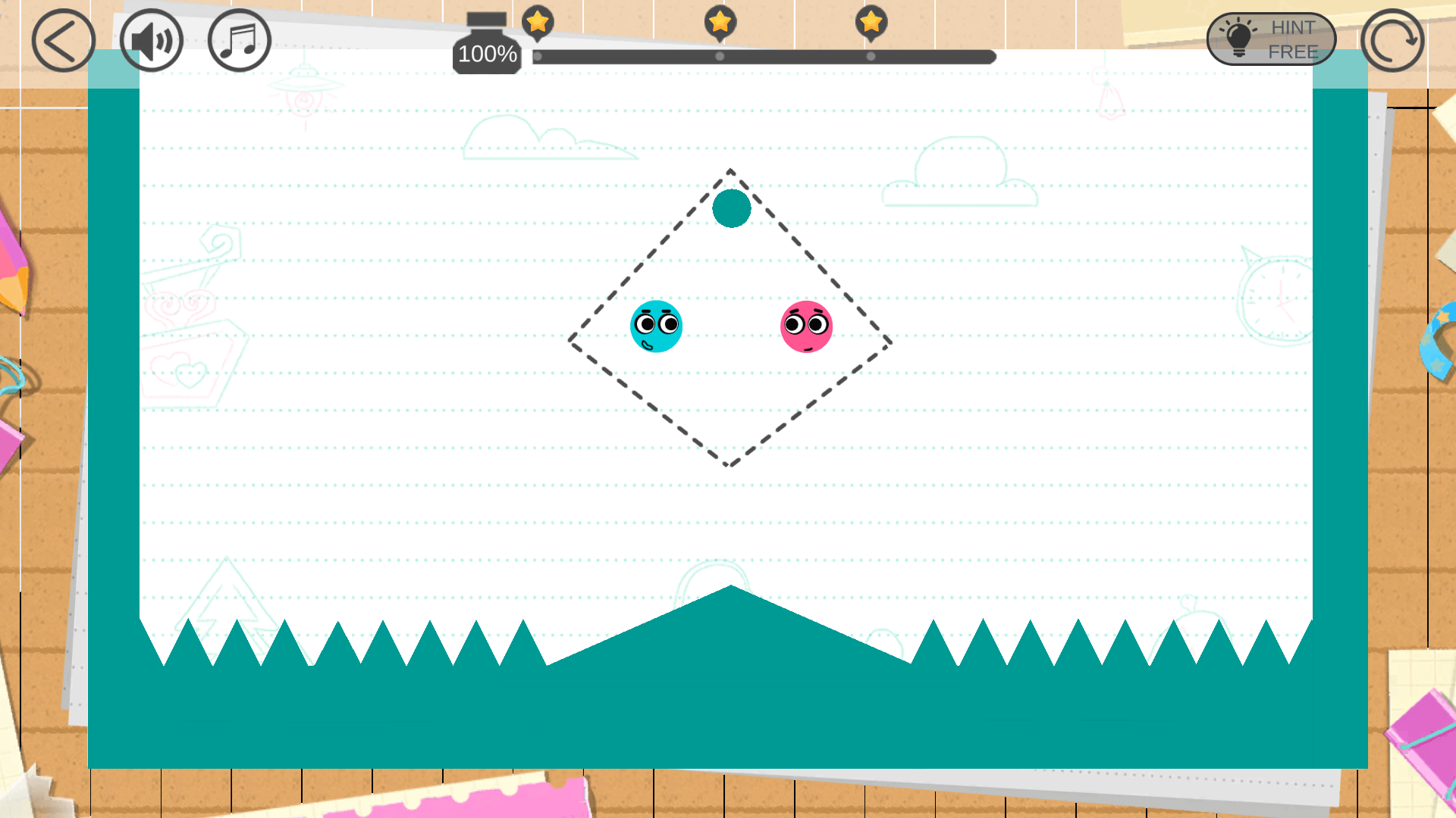 Player drawing lines to connect the love balls1