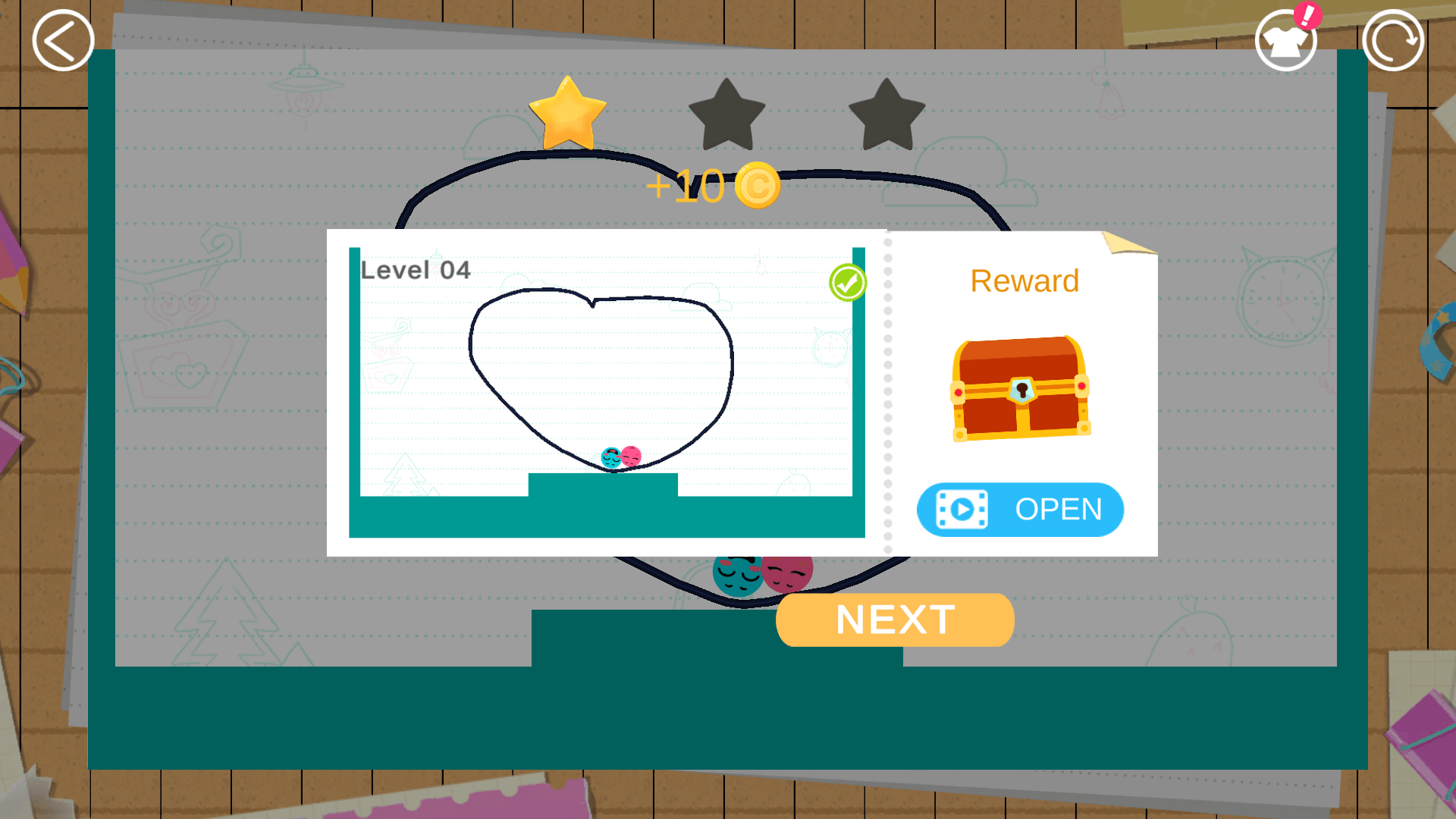 Player drawing lines to connect the love balls