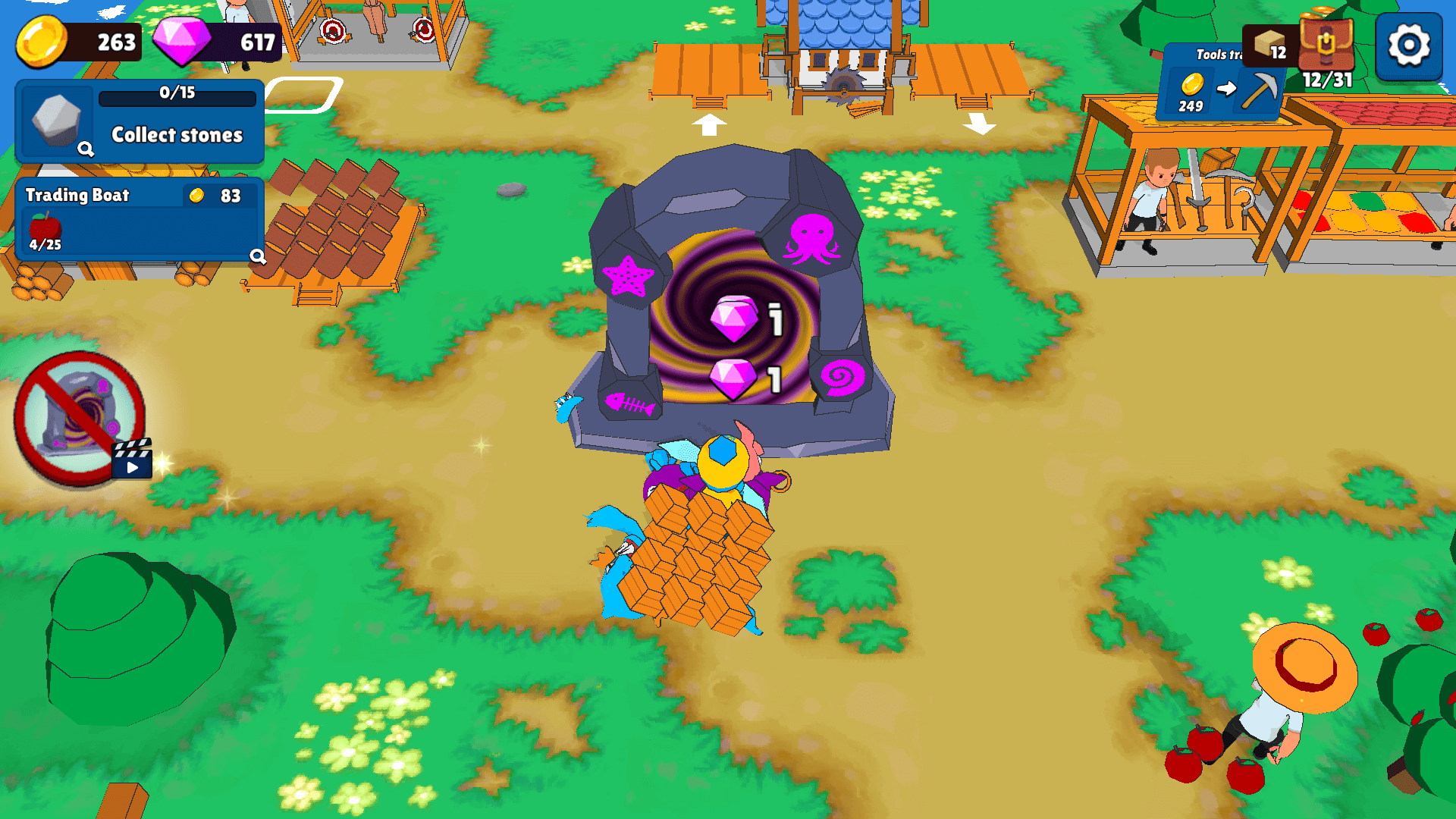 Misland game – collecting resources on a survival island