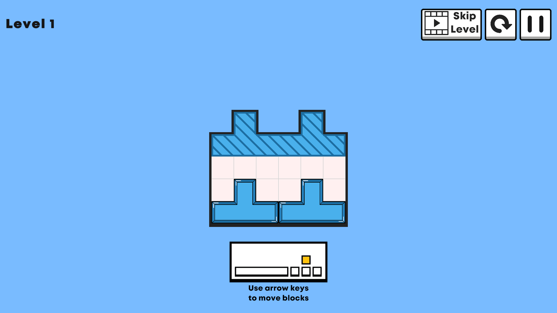 Moving Blocks main menu with start button and minimalist design3