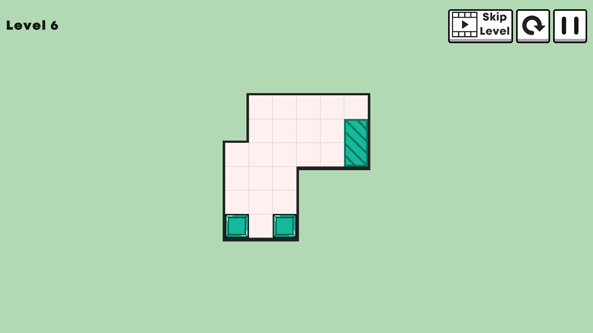 Moving Blocks main menu with start button and minimalist design