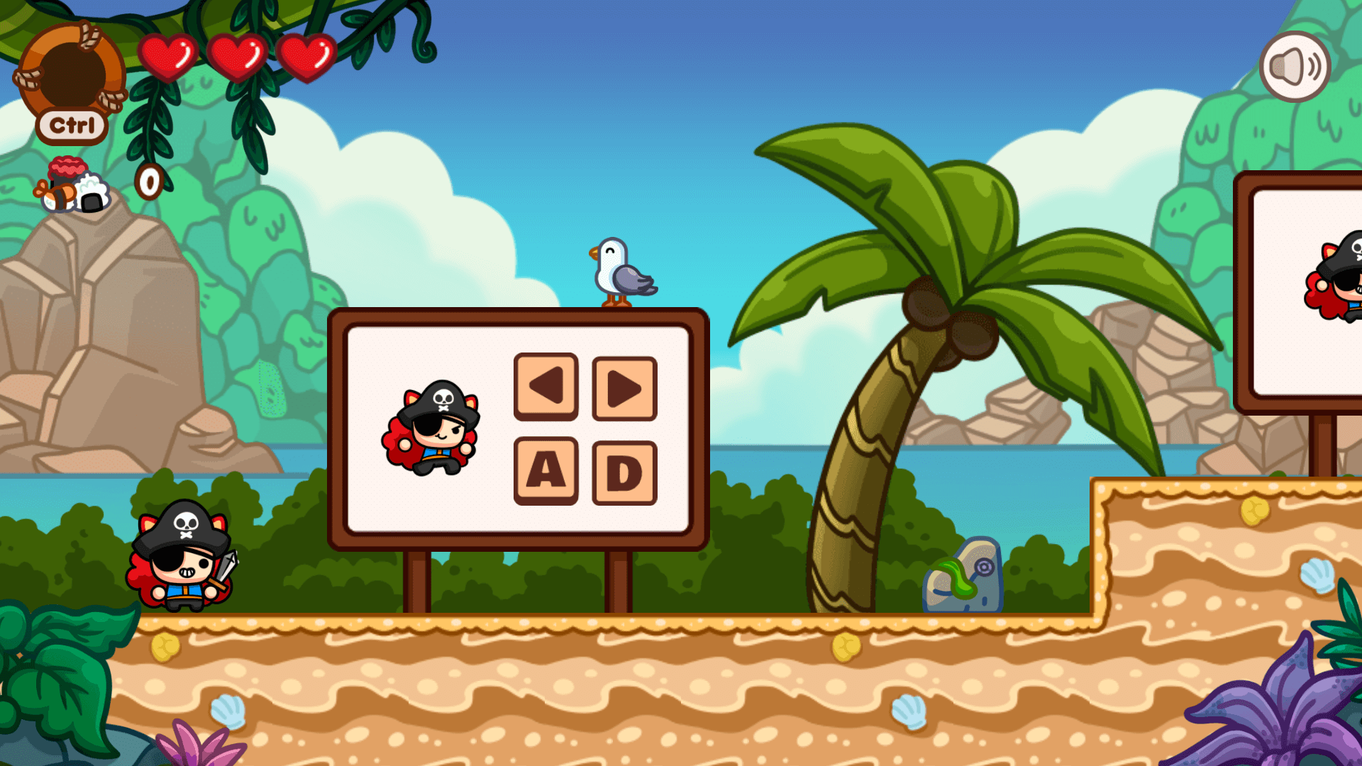 Nina, the pirate heroine, standing on her ship ready for adventure in Nekopirate2