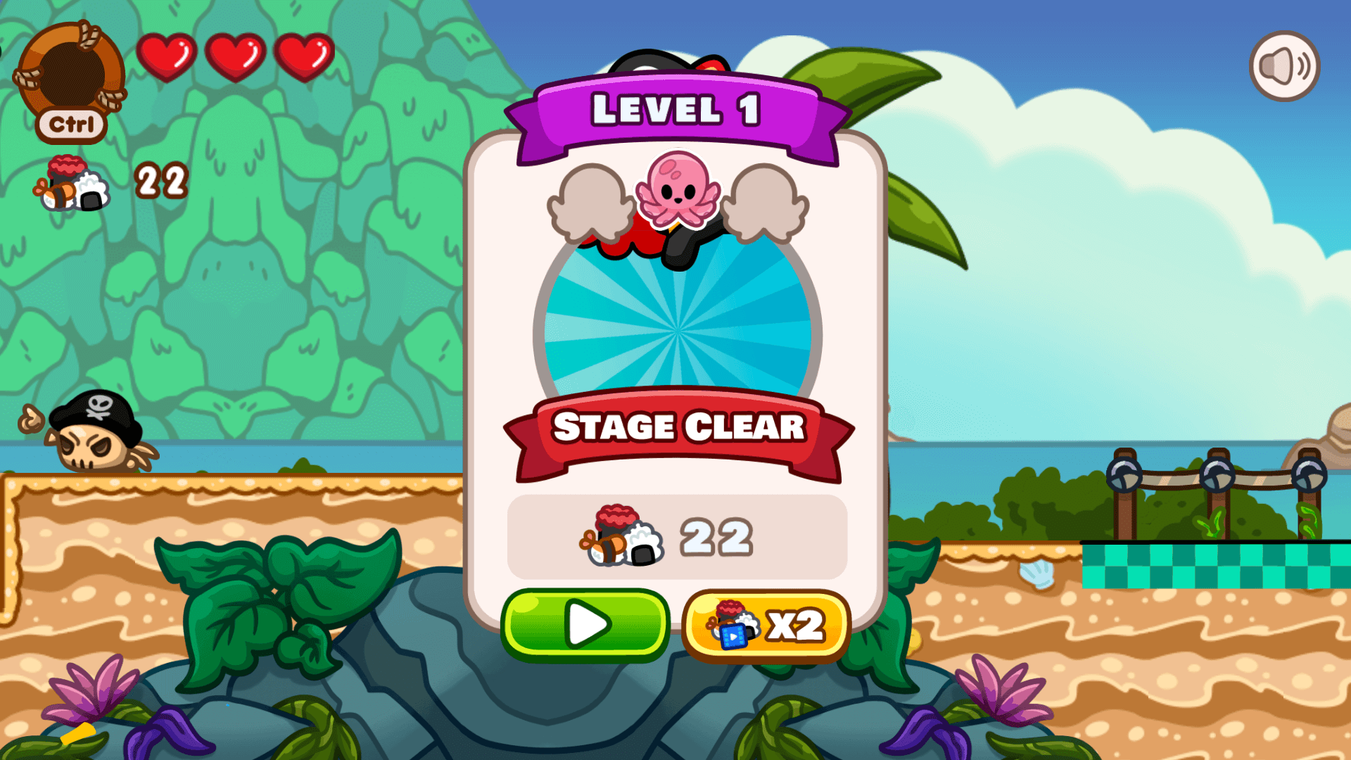 Nina, the pirate heroine, standing on her ship ready for adventure in Nekopirate