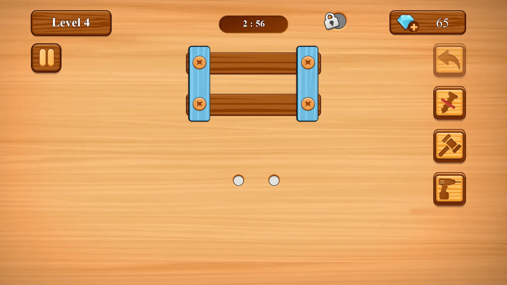 Player unscrewing bolts to solve a mechanical puzzle in Nuts and Bolts game