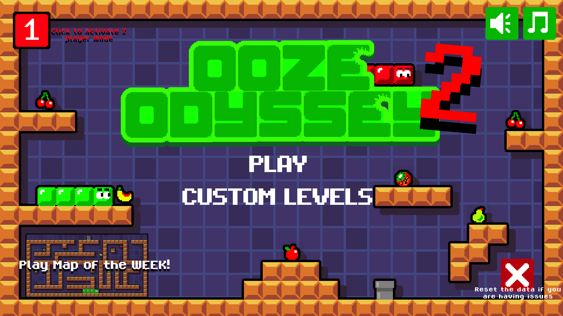 Ooze Odyssey slime character moving through colorful platform level3