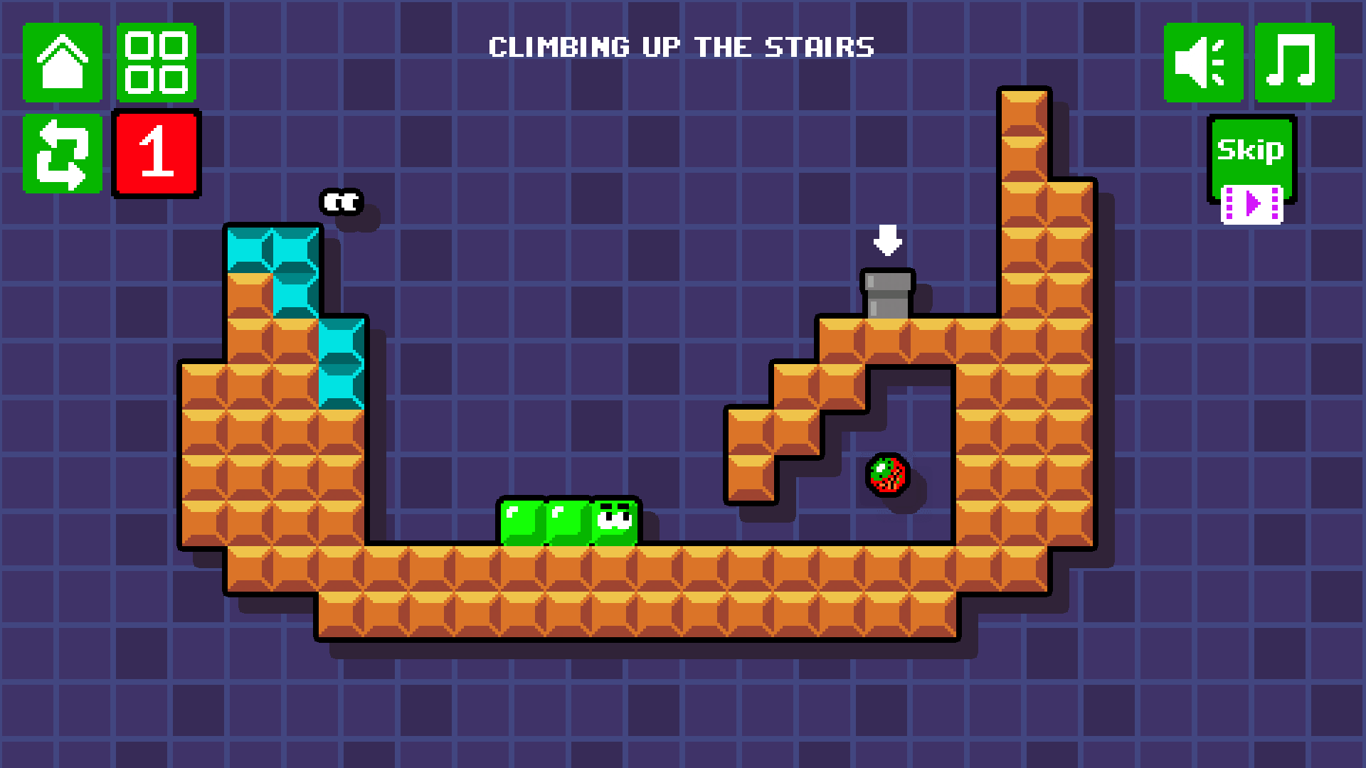 Ooze Odyssey slime character moving through colorful platform level2