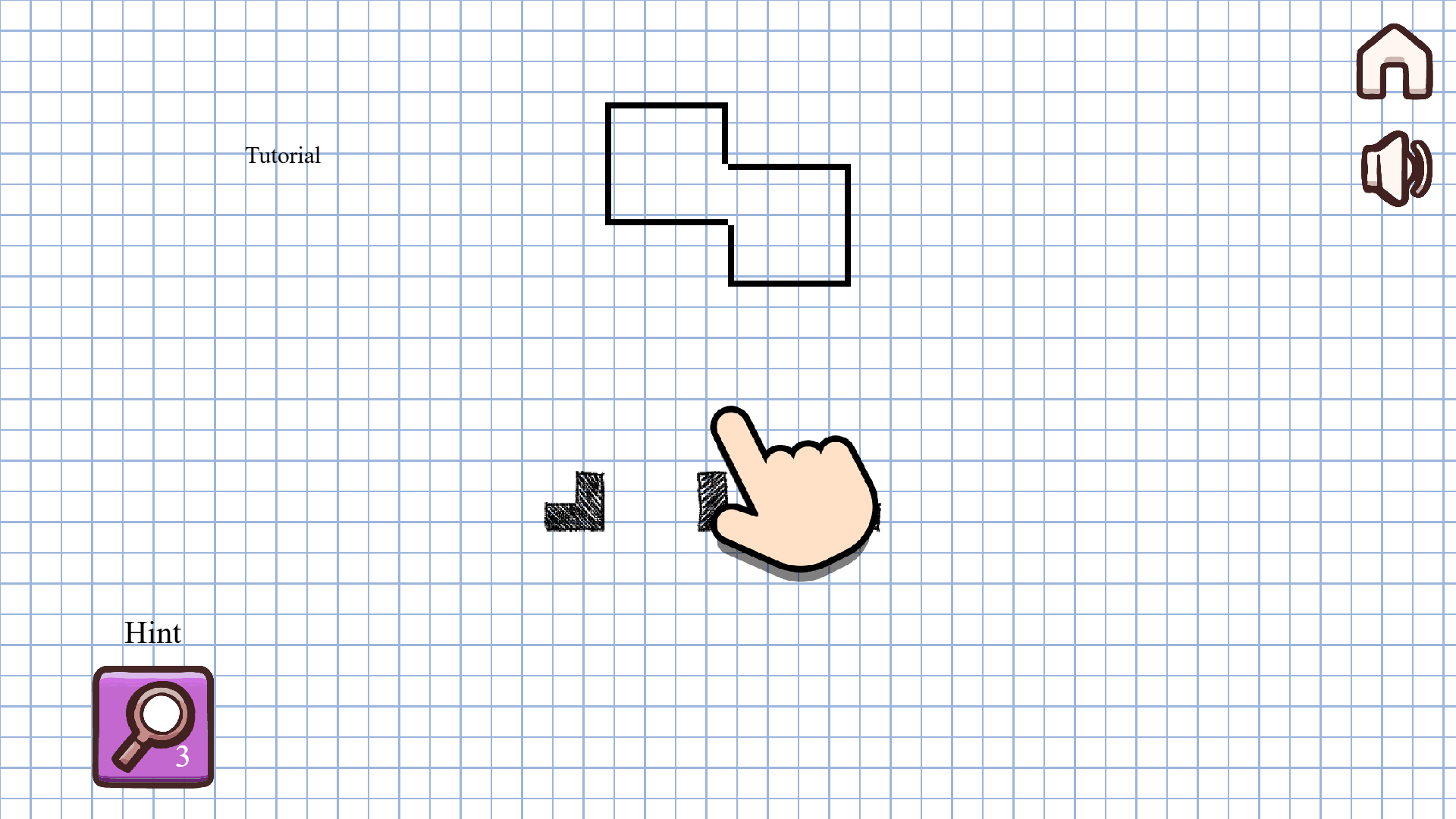 Paper Block game start screen with simple paper-style background and play button3