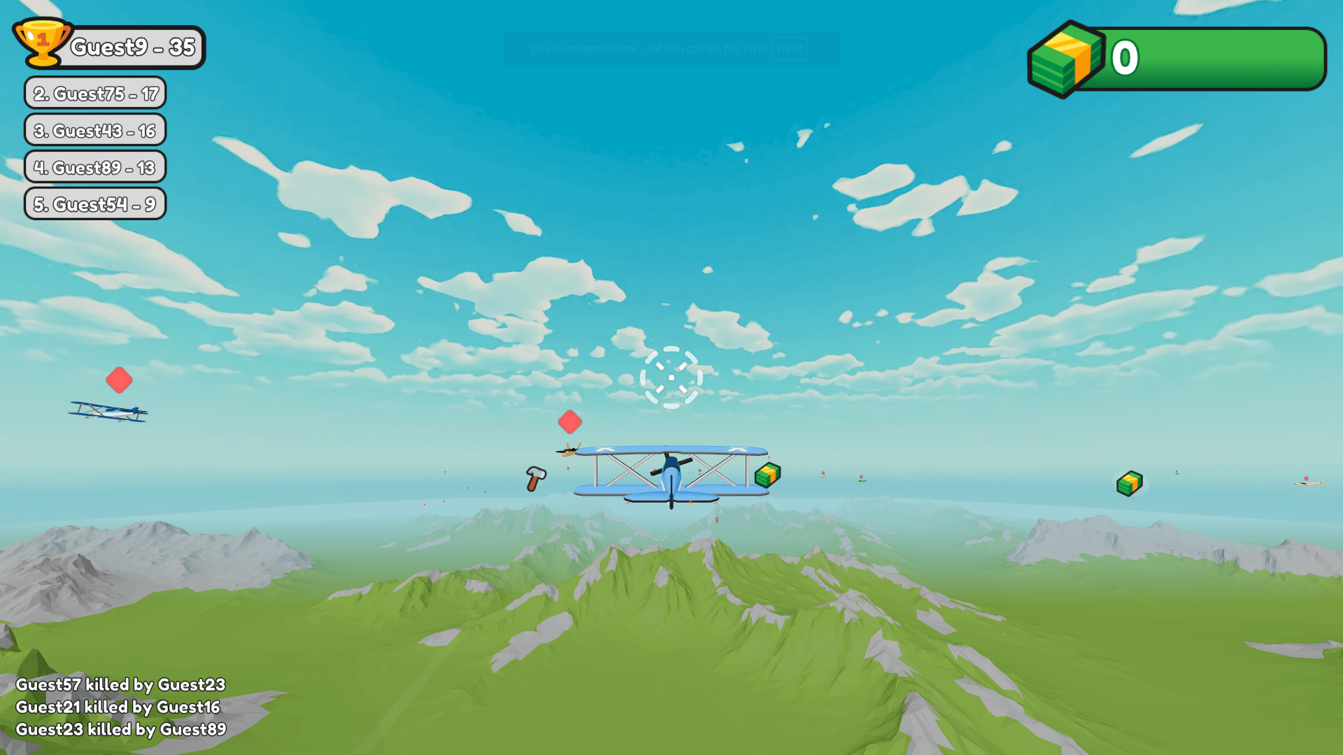 Plane Wars gameplay showing multiple aircraft and explosion3