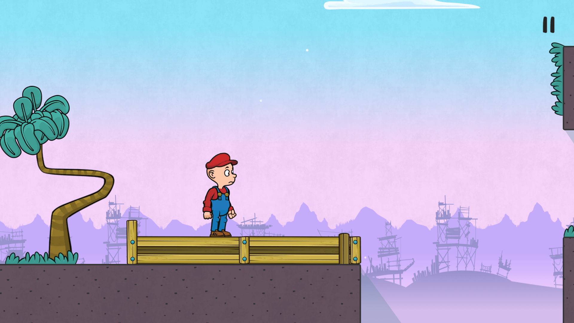 Plonky game main menu with play button and quirky ragdoll character on screen3