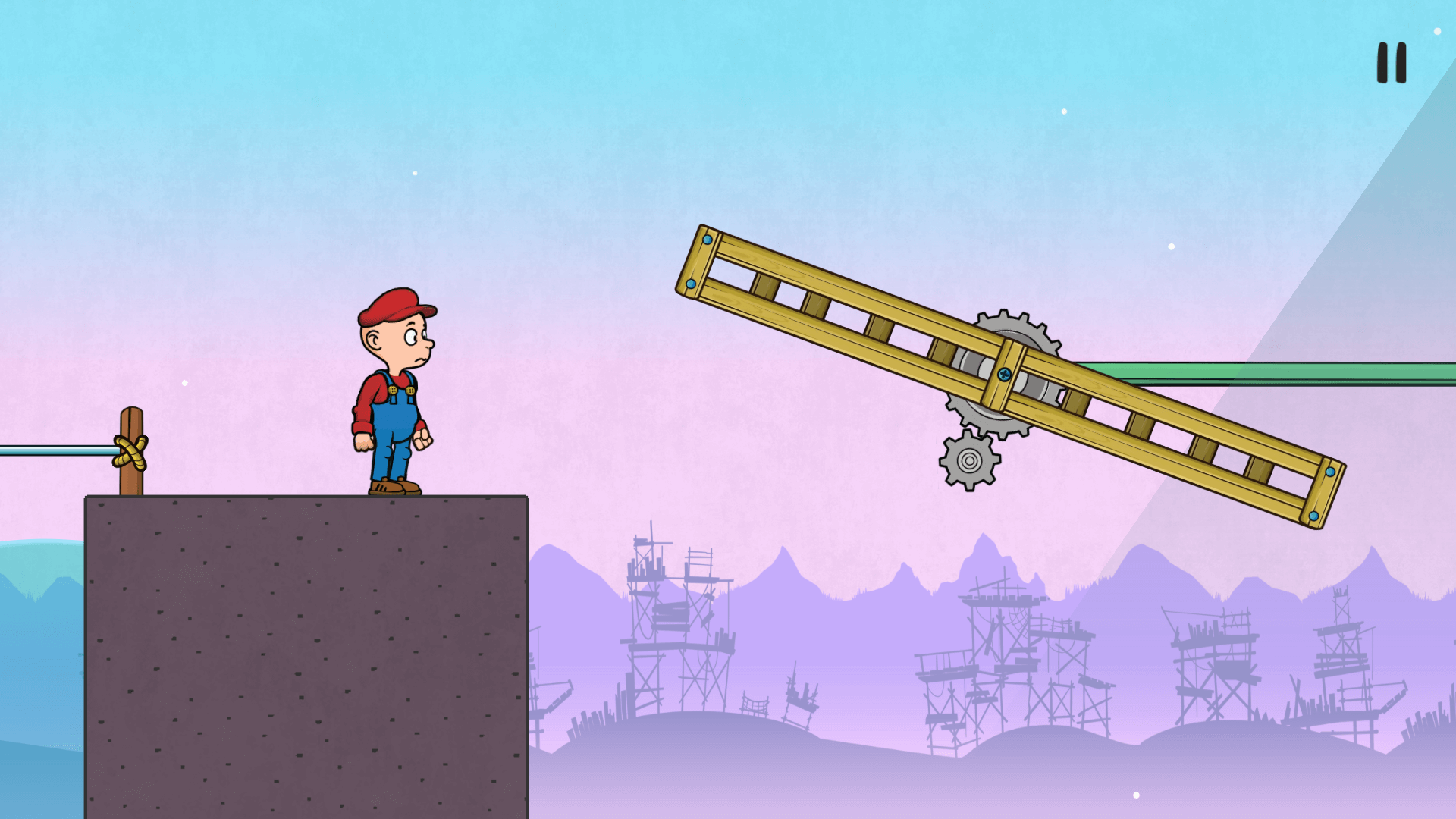 Plonky game main menu with play button and quirky ragdoll character on screen2