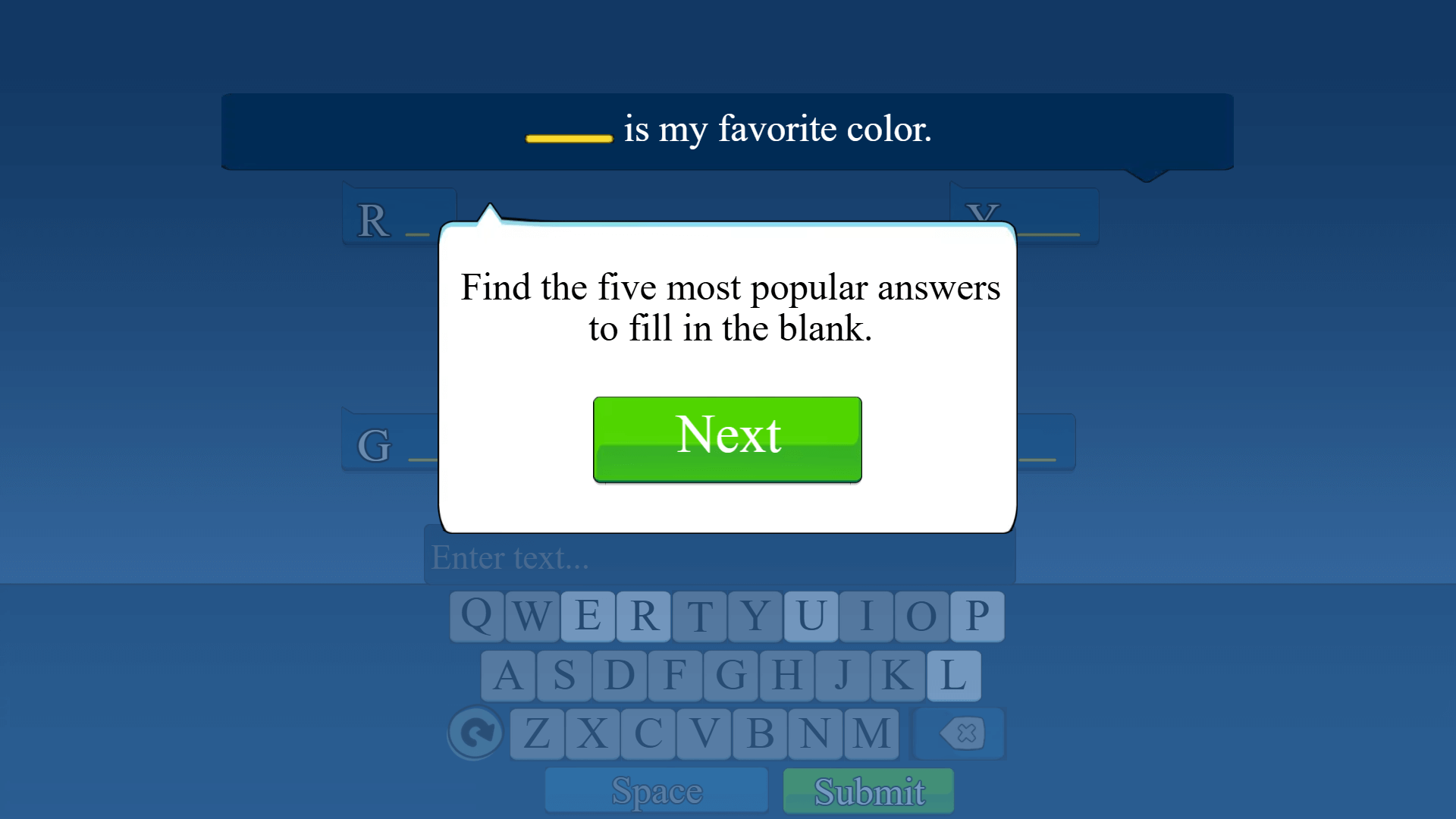 Popular Words main menu showing start button and bright word-themed design2