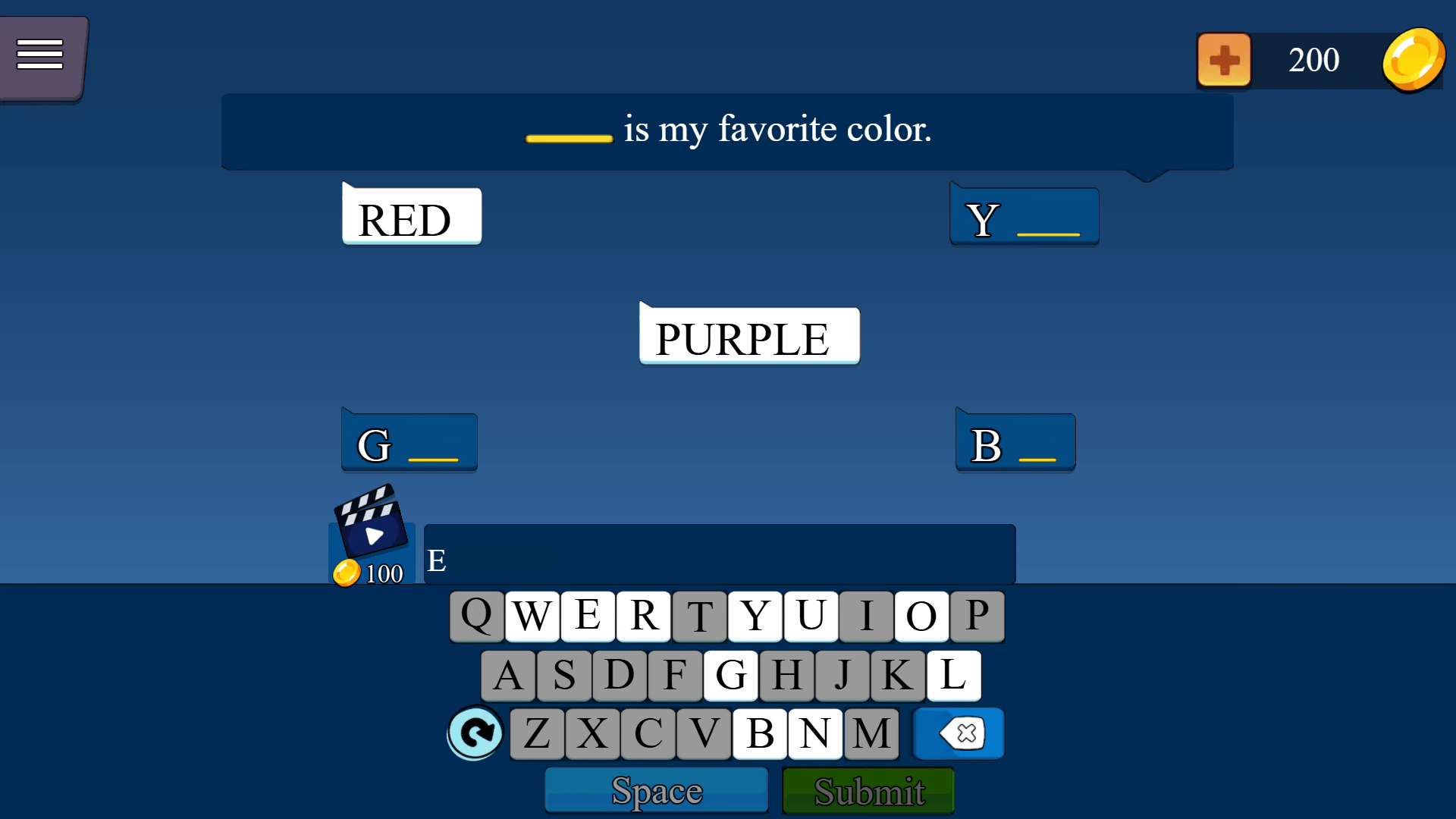 Popular Words main menu showing start button and bright word-themed design1
