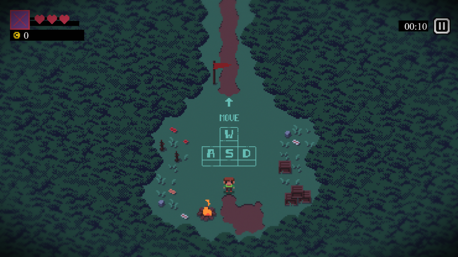 Player shooting arrows at incoming enemies in Quivershot pixel roguelite game3