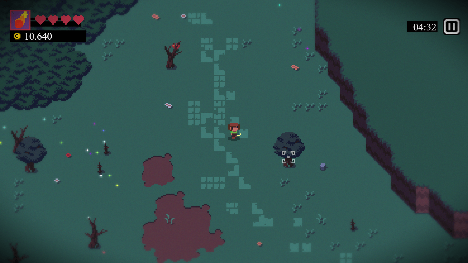 Player shooting arrows at incoming enemies in Quivershot pixel roguelite game1