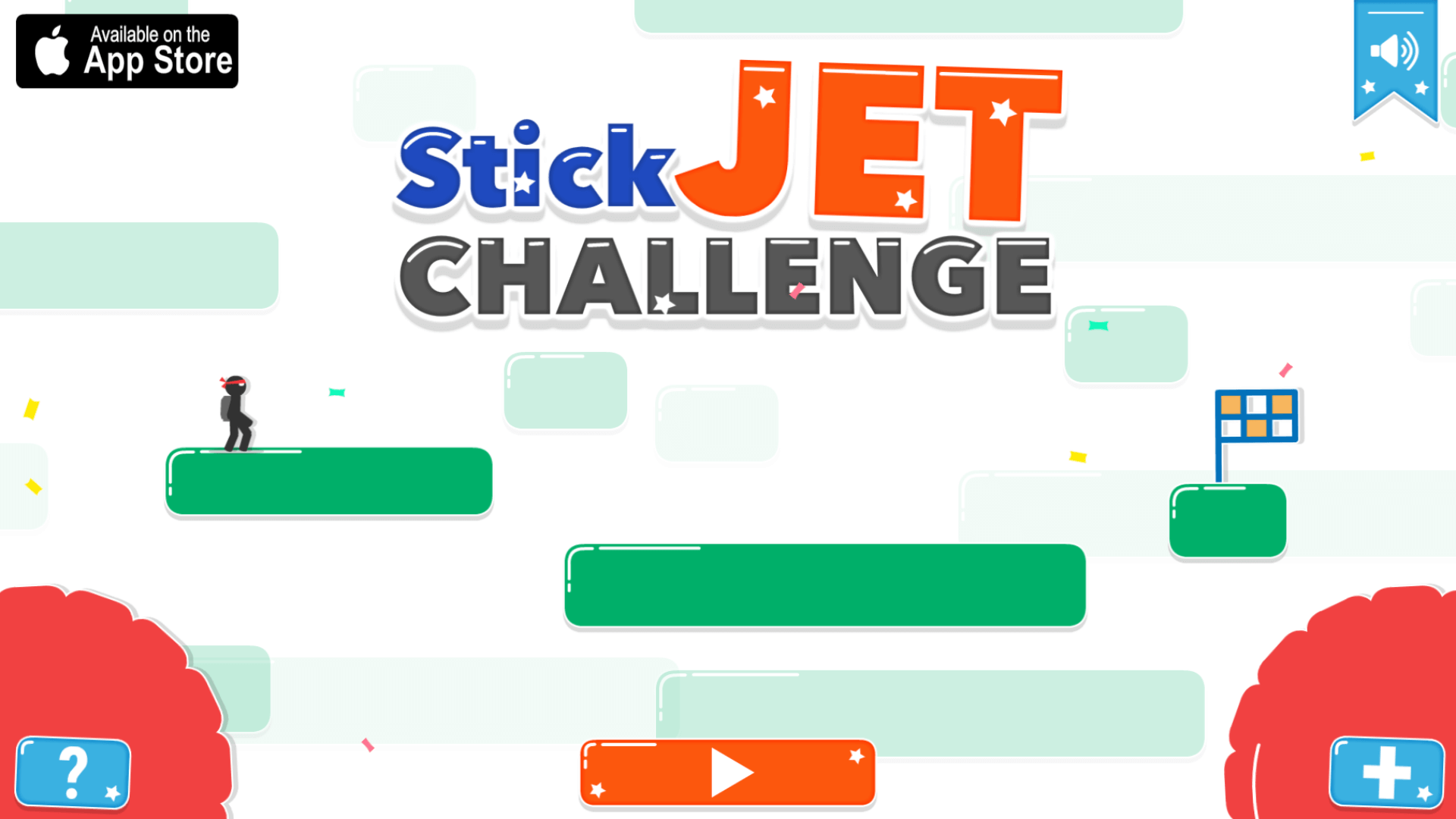 Stickman using a jetpack to fly through obstacles in Stickjet Challenge game3