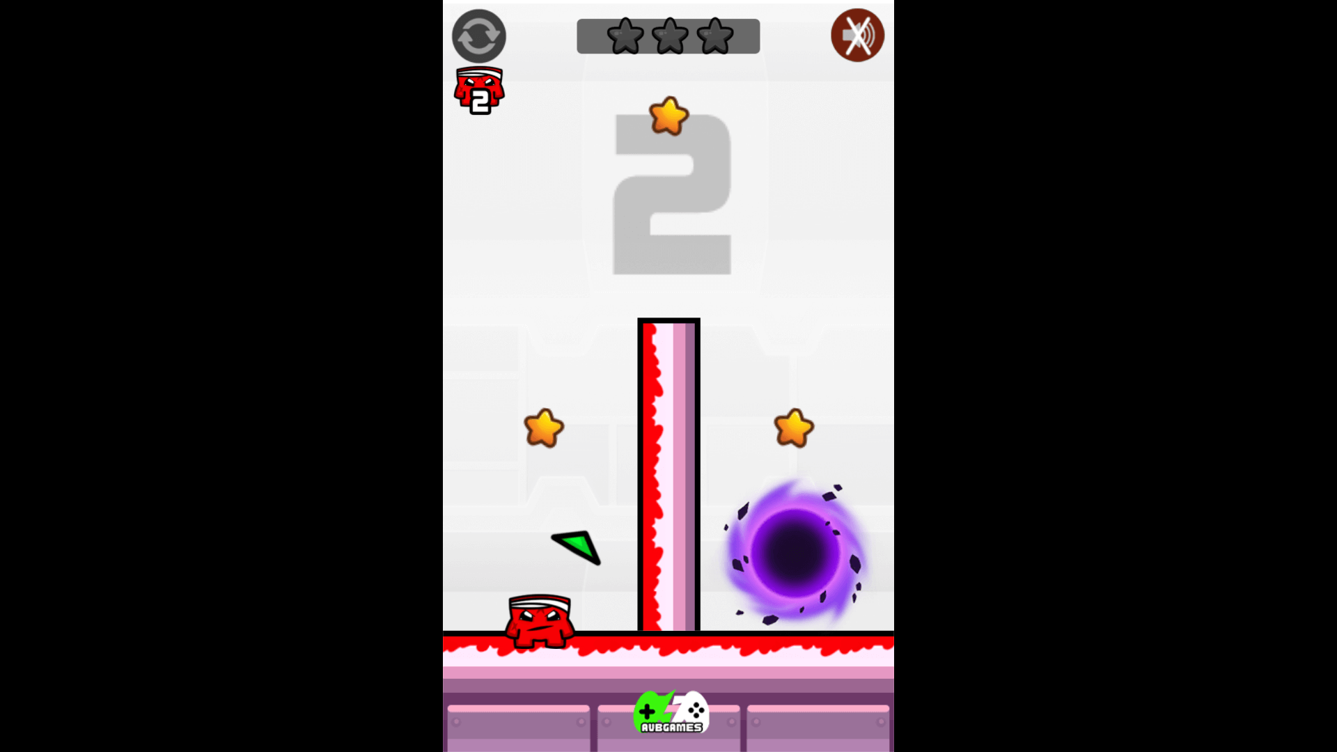 Super MadRex character being aimed towards the portal in puzzle shooting gameplay3