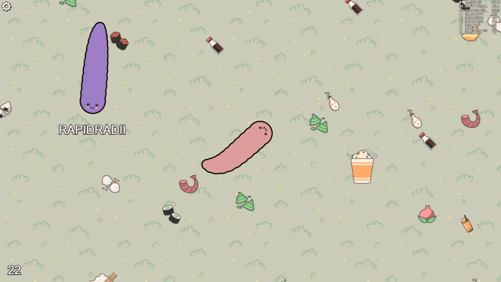 Sushi Party multiplayer snake game screenshot1