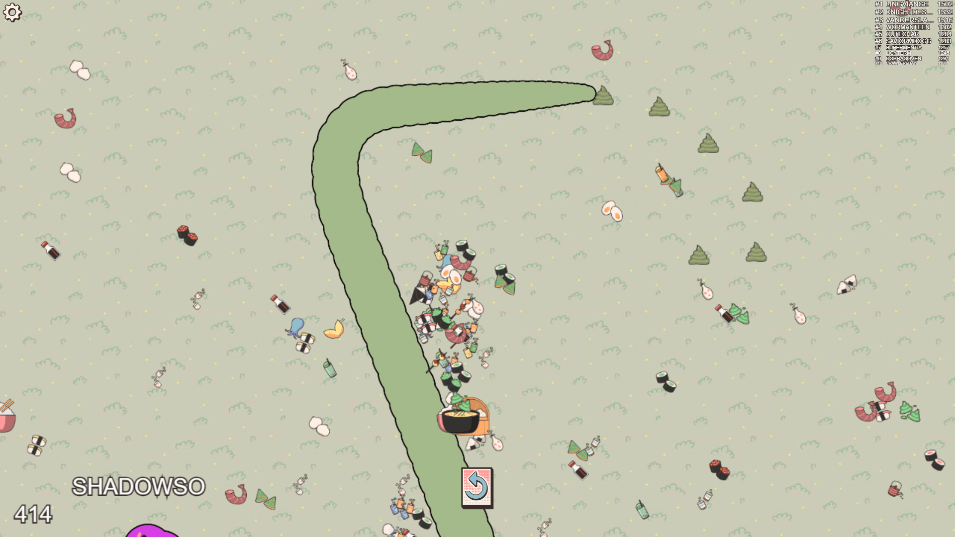 Sushi Party multiplayer snake game screenshot
