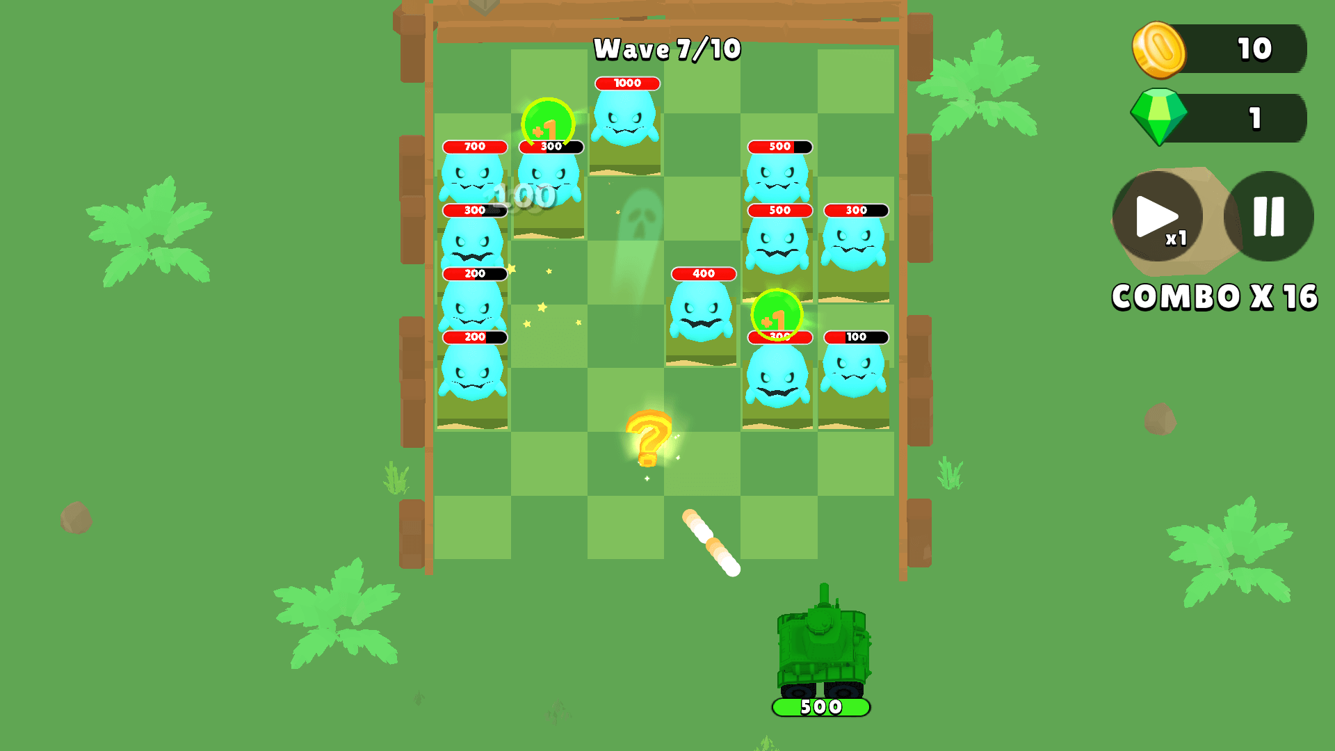 Tank Ball: Monster Battle main menu featuring start button and tank icon3
