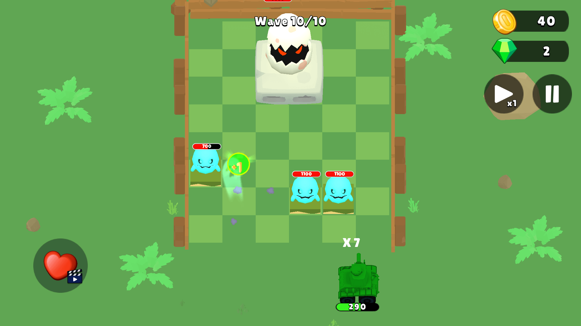 Tank Ball: Monster Battle main menu featuring start button and tank icon1
