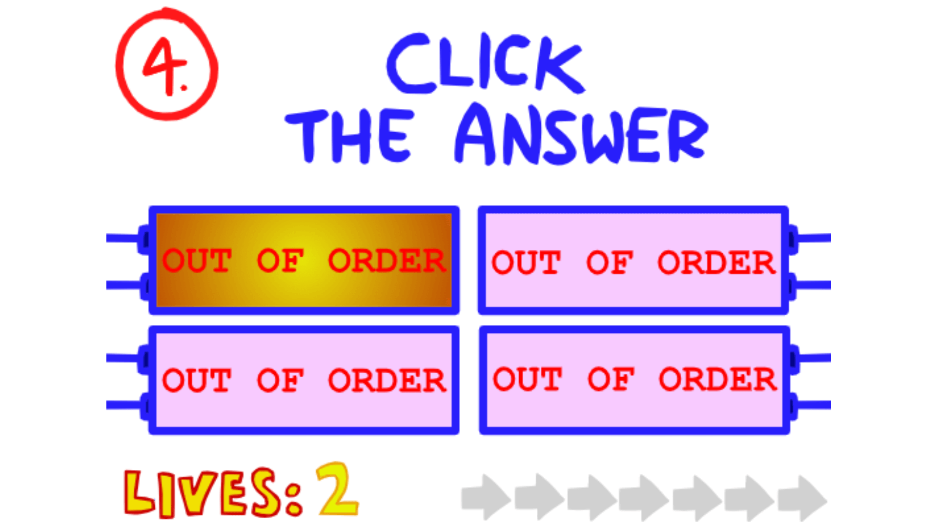 Screenshot of brain-teasing puzzle level in The Impossible Quiz1
