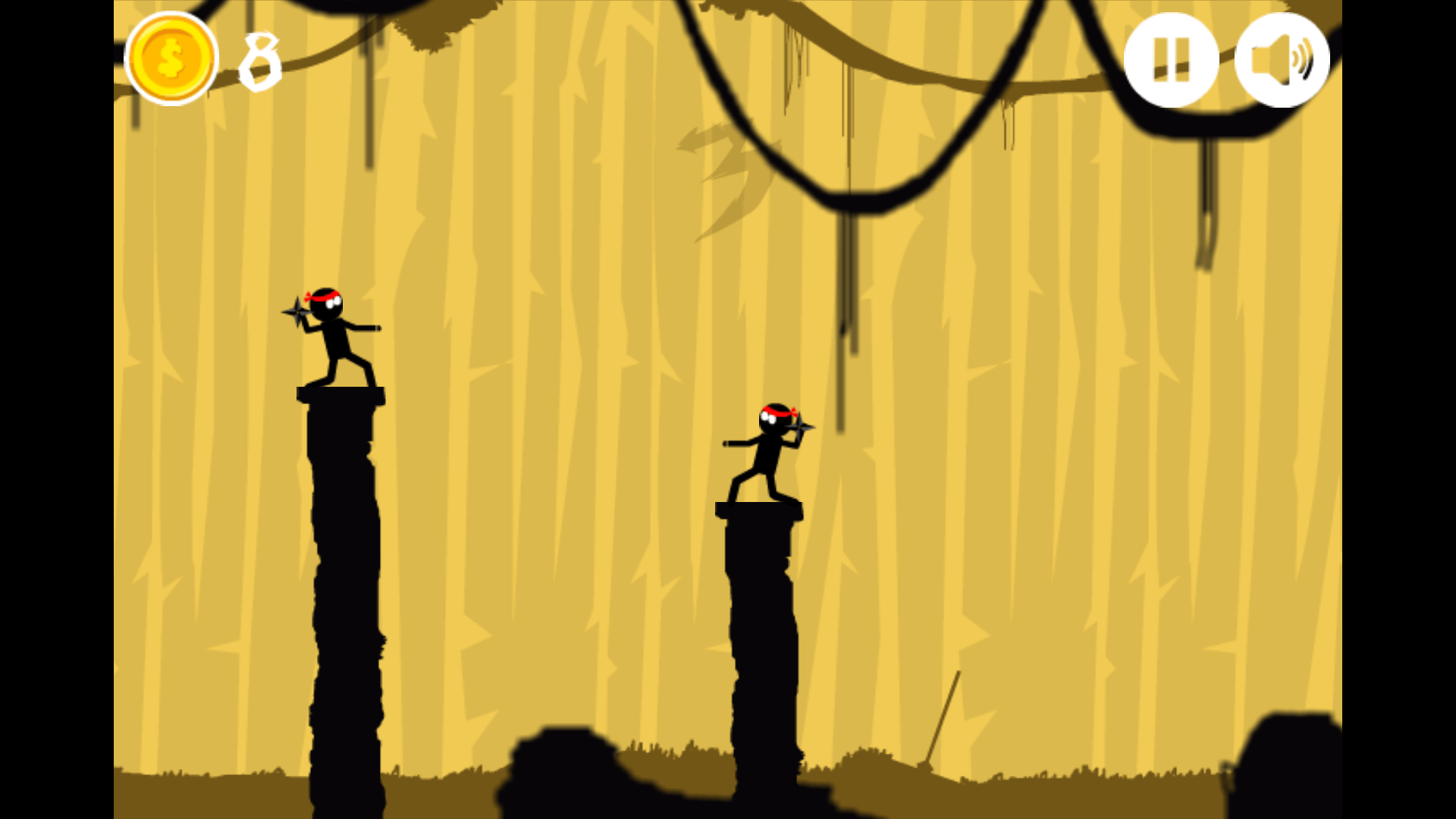 Gameplay screenshot from The Last Ninja showing a lone ninja in battle